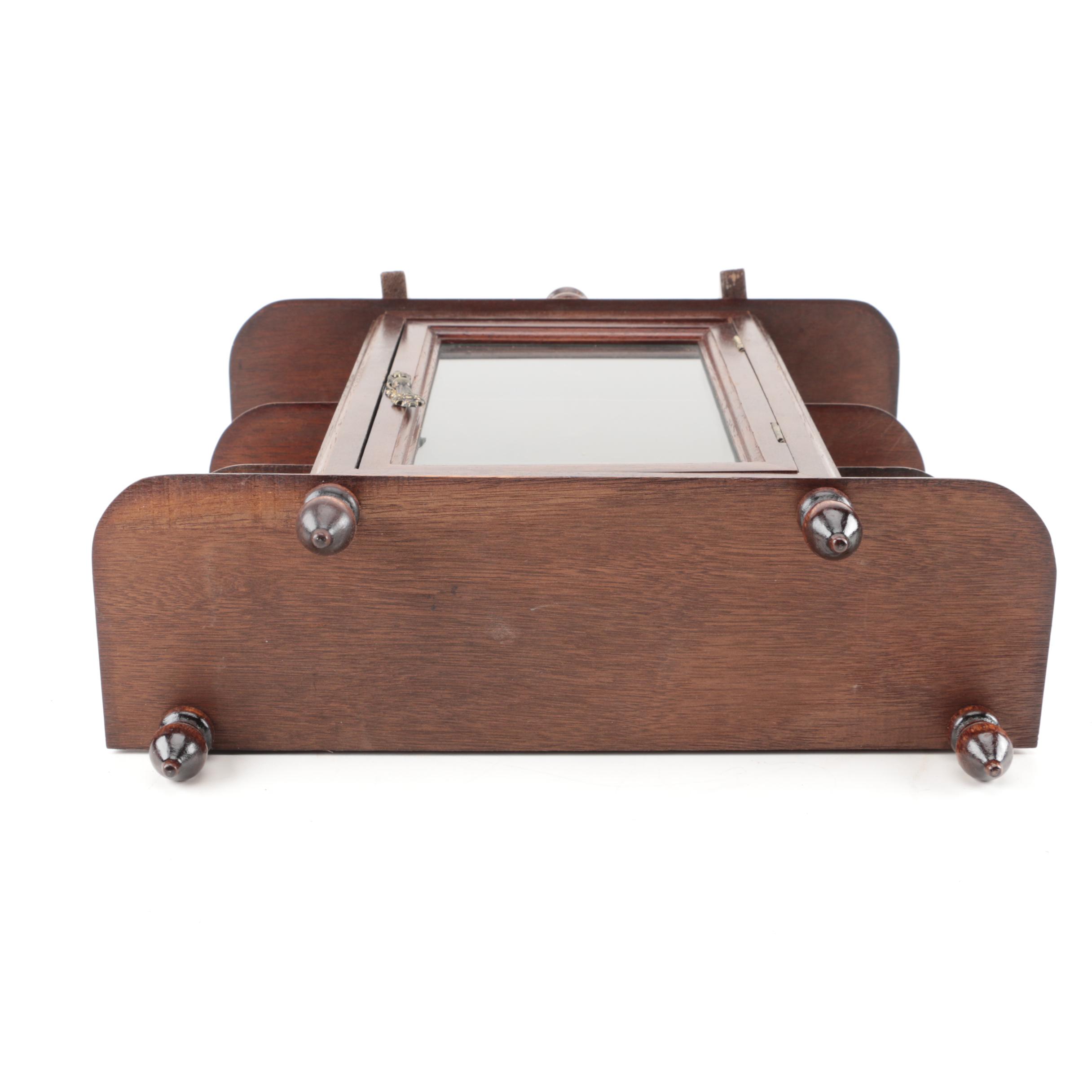 William and Mary Inspired Mahogany Wall Mount Curio Cabinet