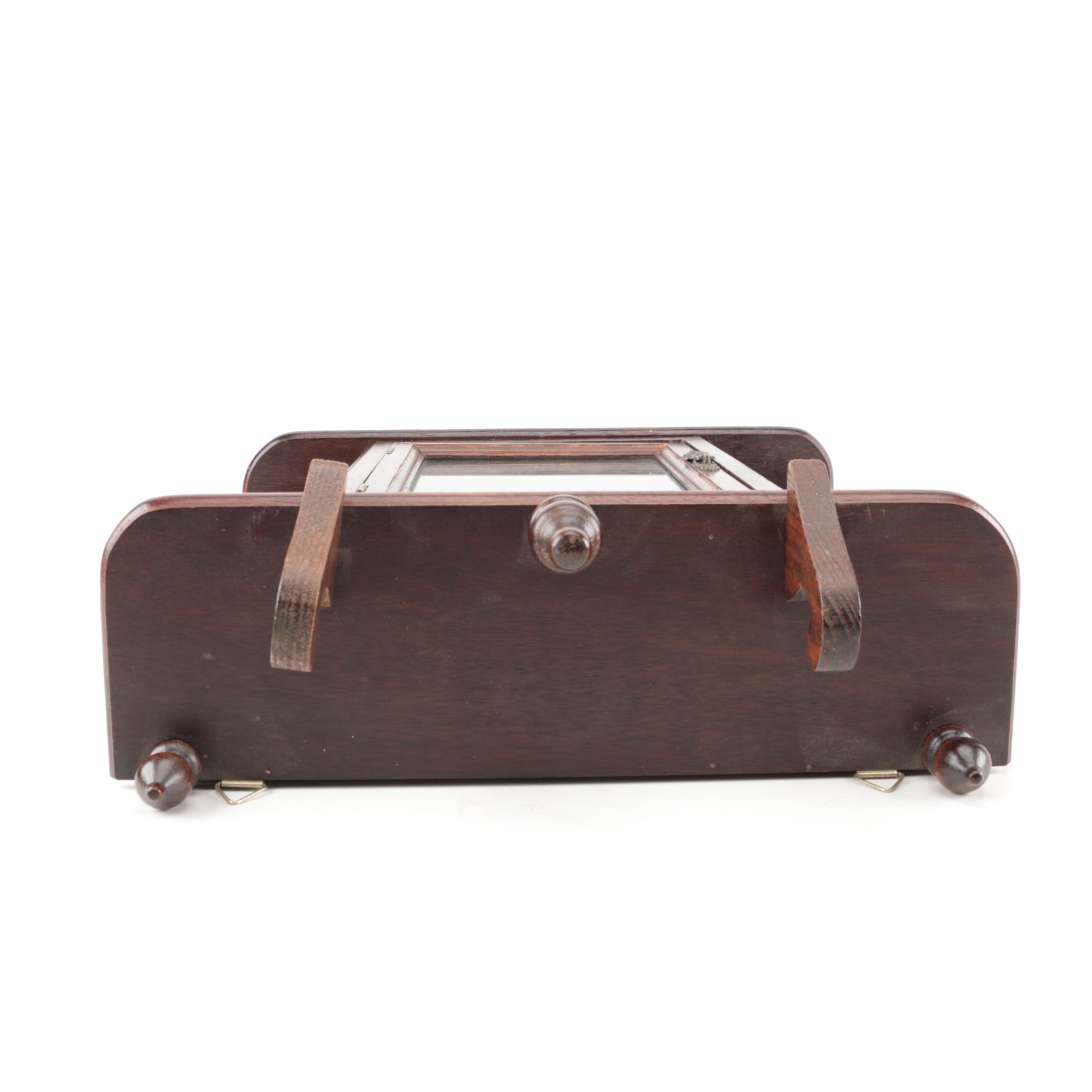 William and Mary Inspired Mahogany Wall Mount Curio Cabinet