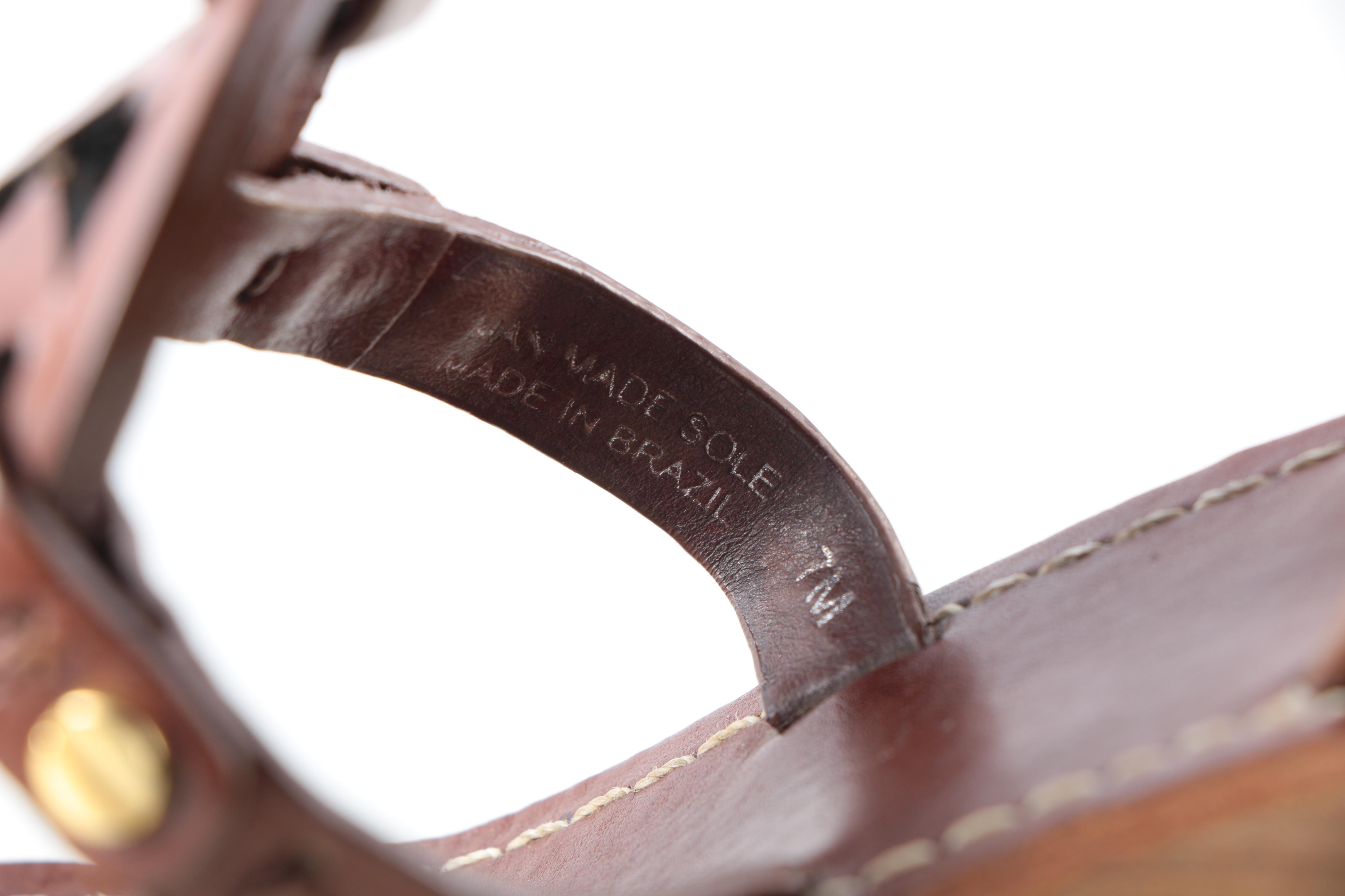 Tory Burch Strappy Brown Leather Wedge Sandals