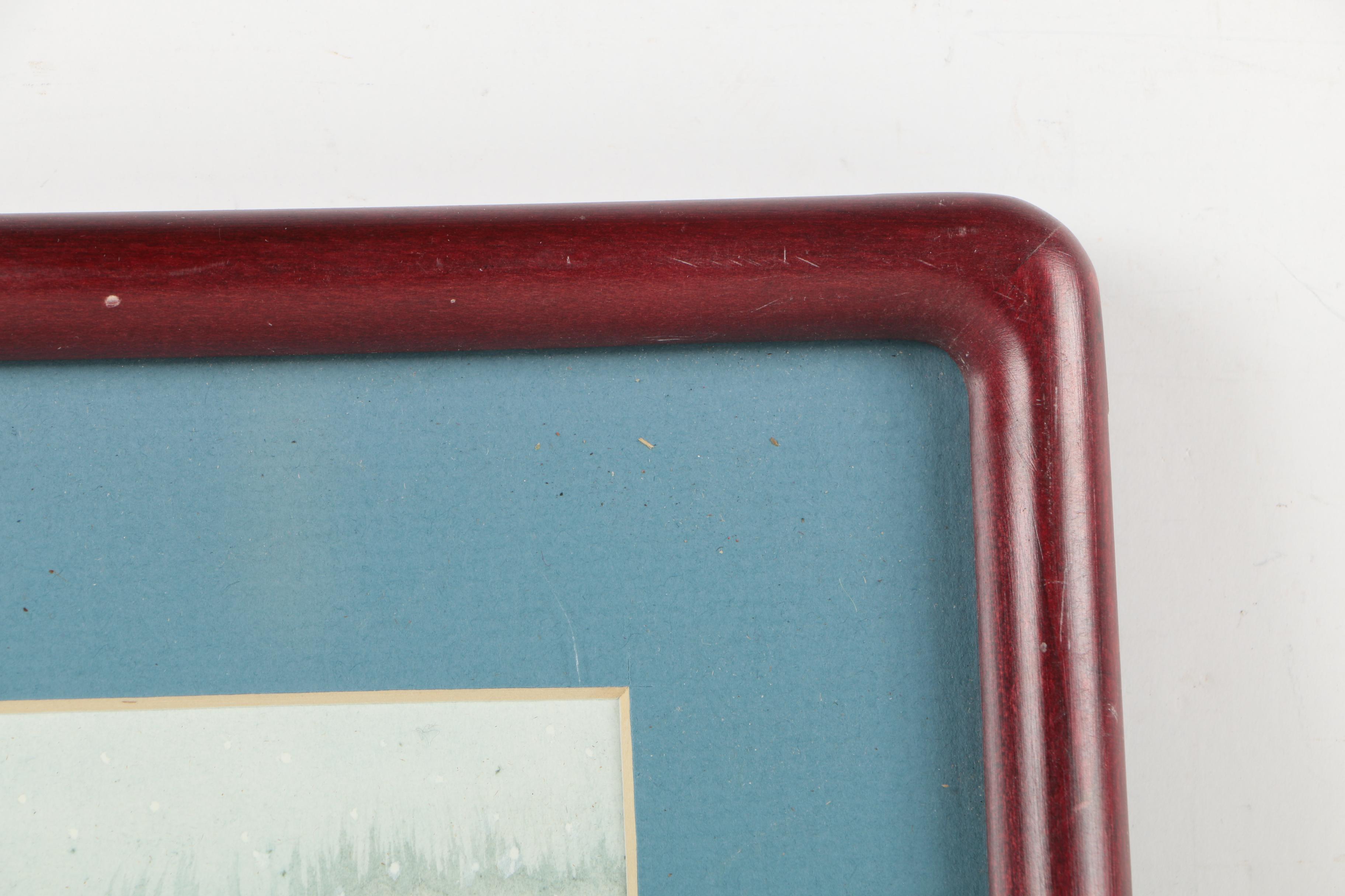 Jace Watercolor Painting of Snow-Covered Trees