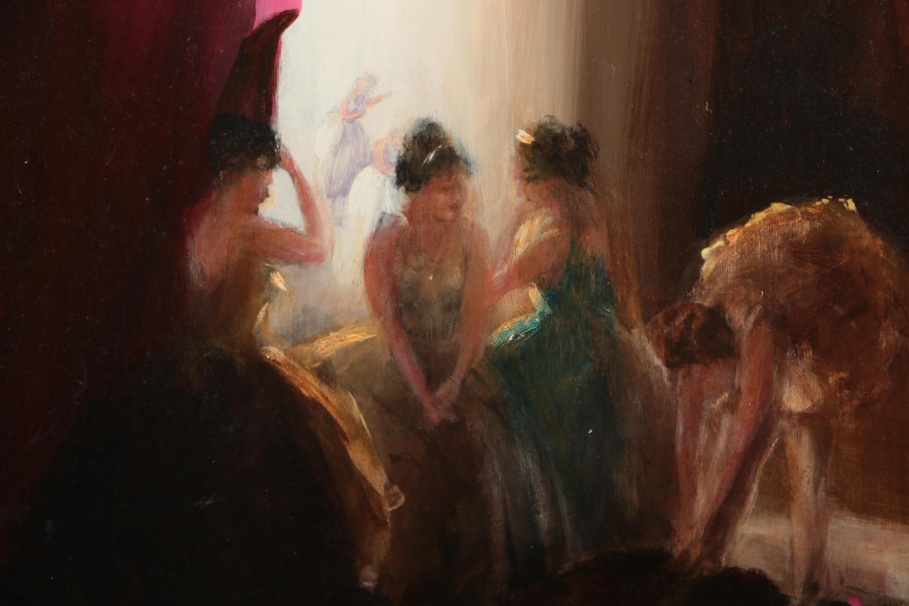 Oil Painting of Dancers on Board