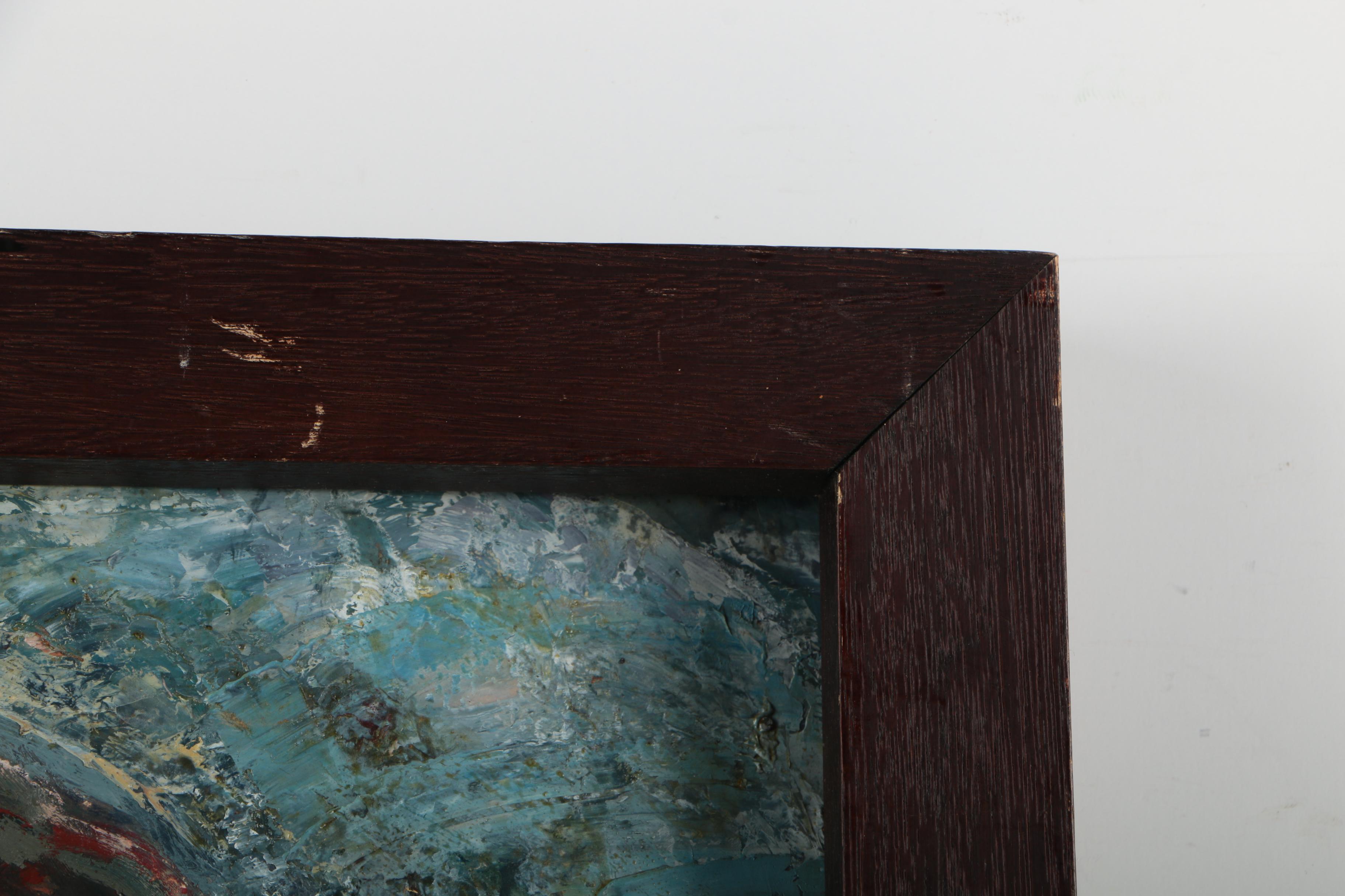 Tim Pryke Oil Painting on Paper "Man With Binoculars"