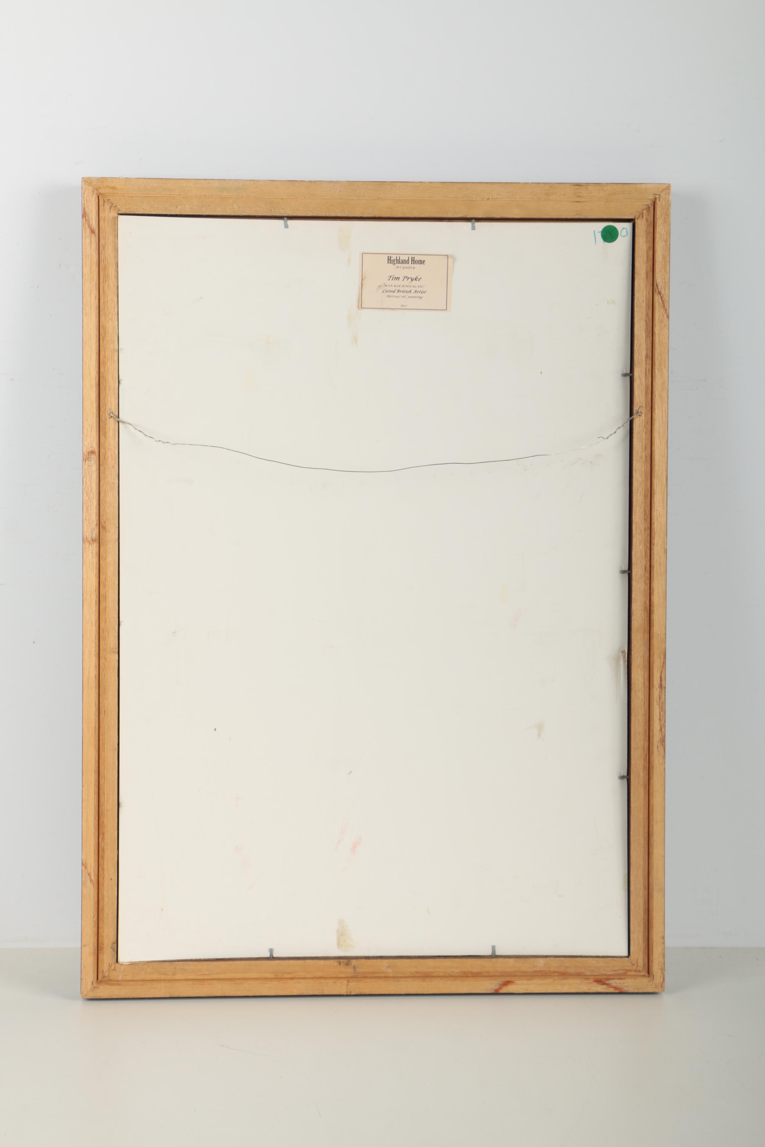 Tim Pryke Oil Painting on Paper "Man With Binoculars"