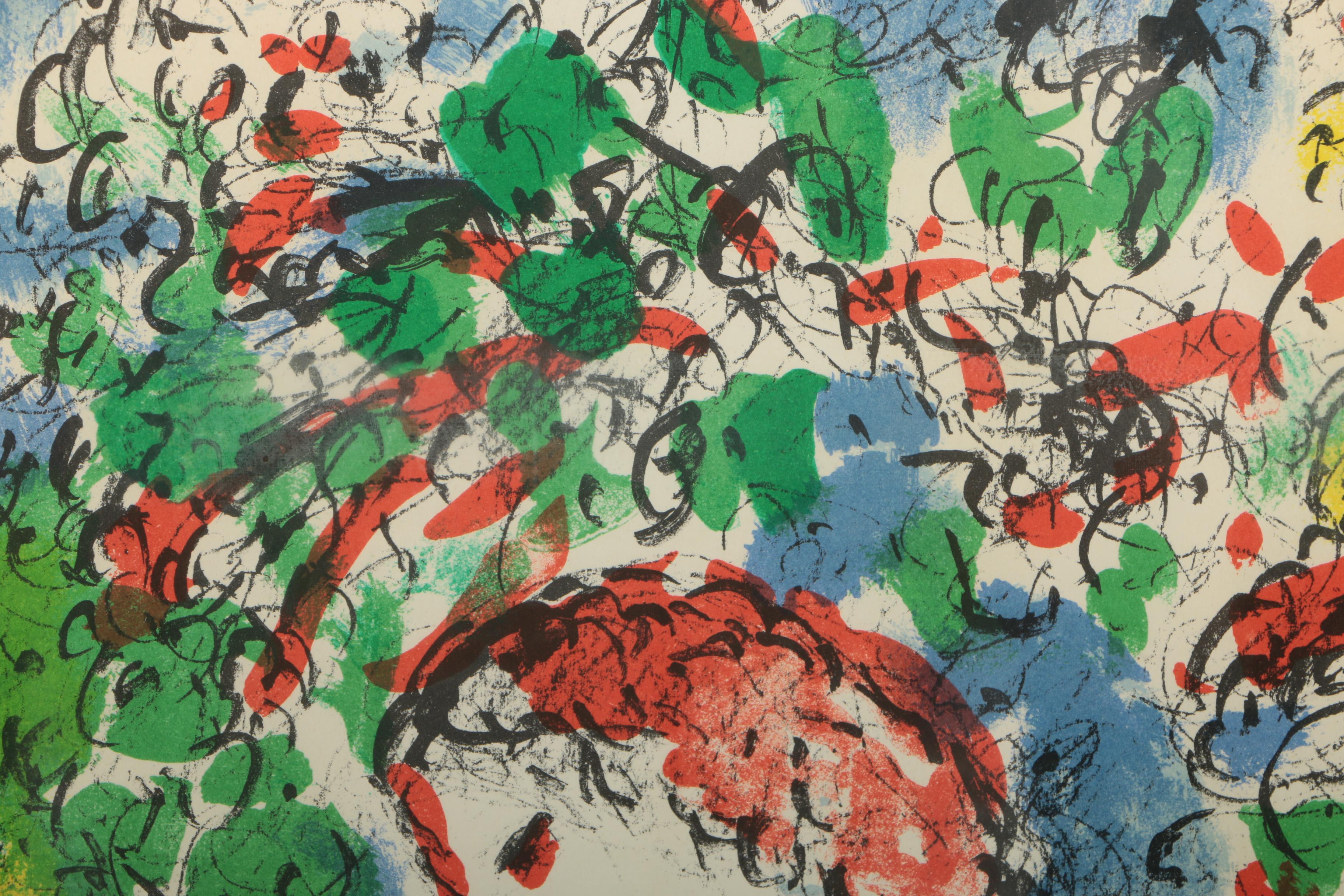 Marc Chagall Lithograph on Paper "Derriere Le Miroir, 1972"