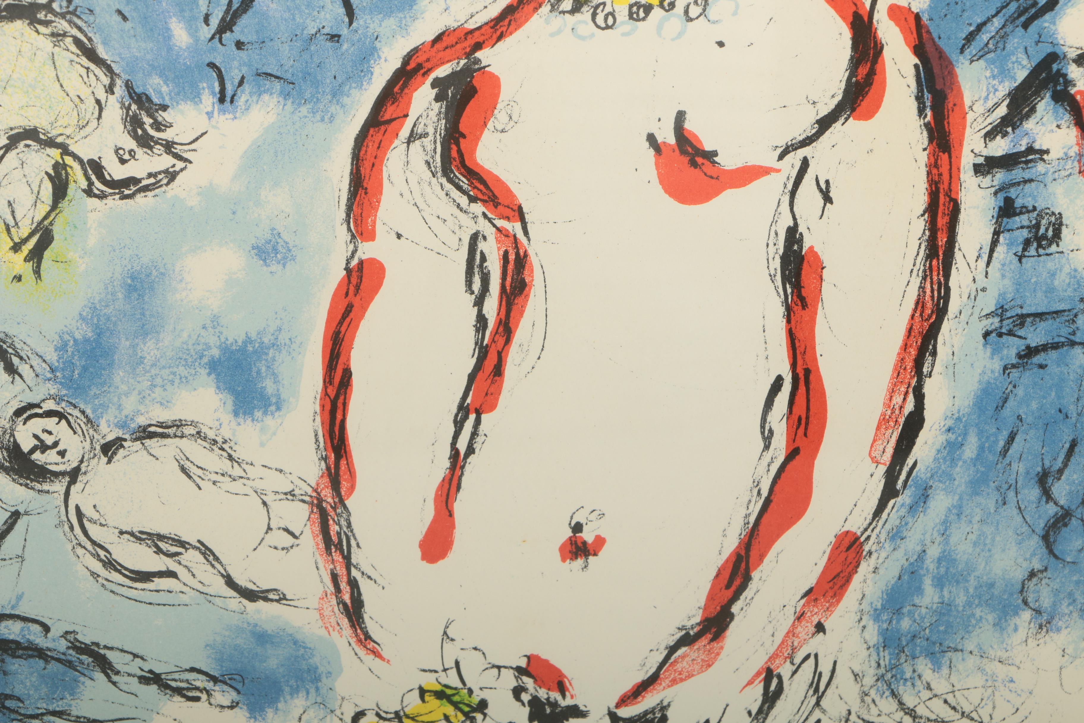 Marc Chagall Lithograph on Paper "Derriere Le Miroir, 1972"