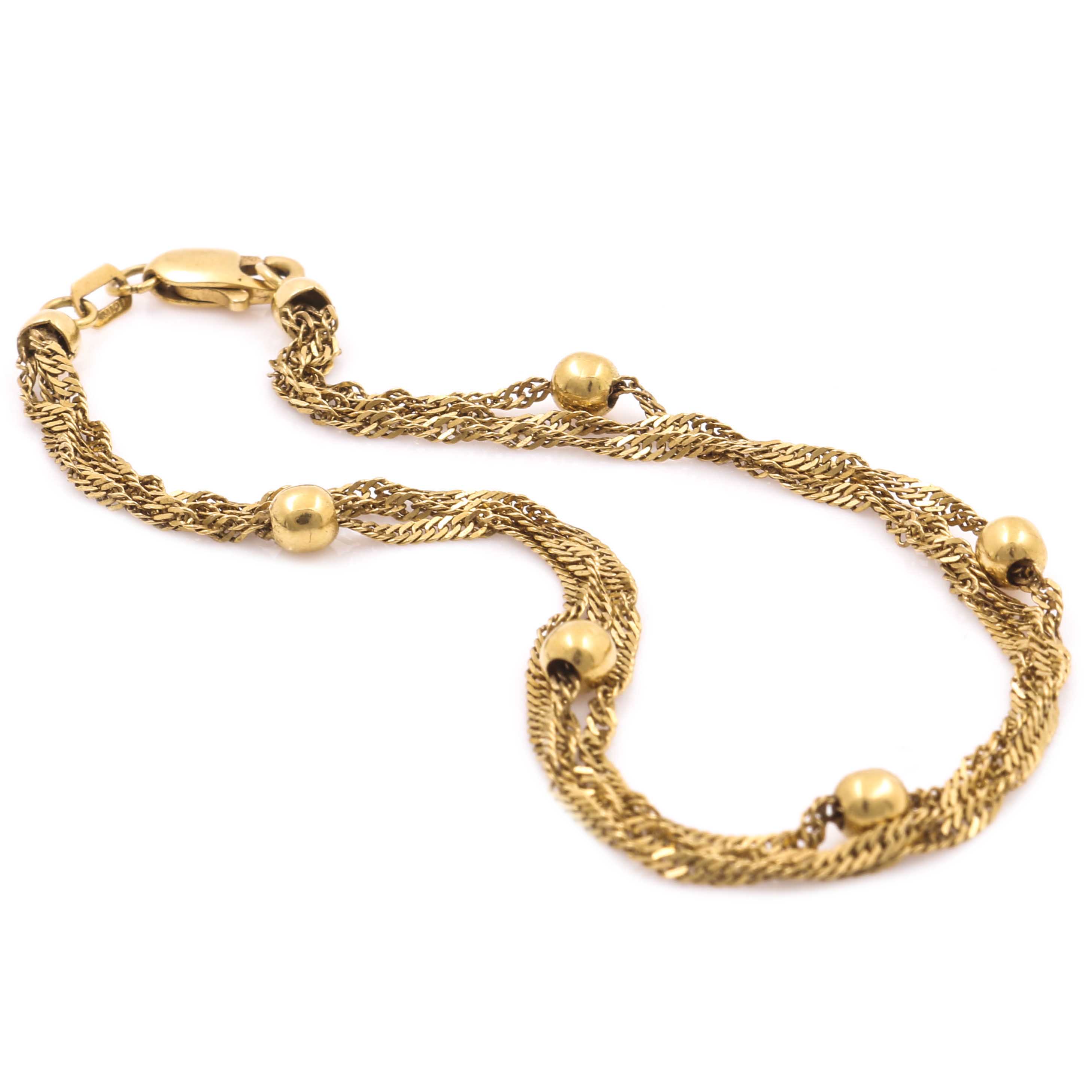 Milor 18K Yellow Gold Multi-Strand Station Bracelet