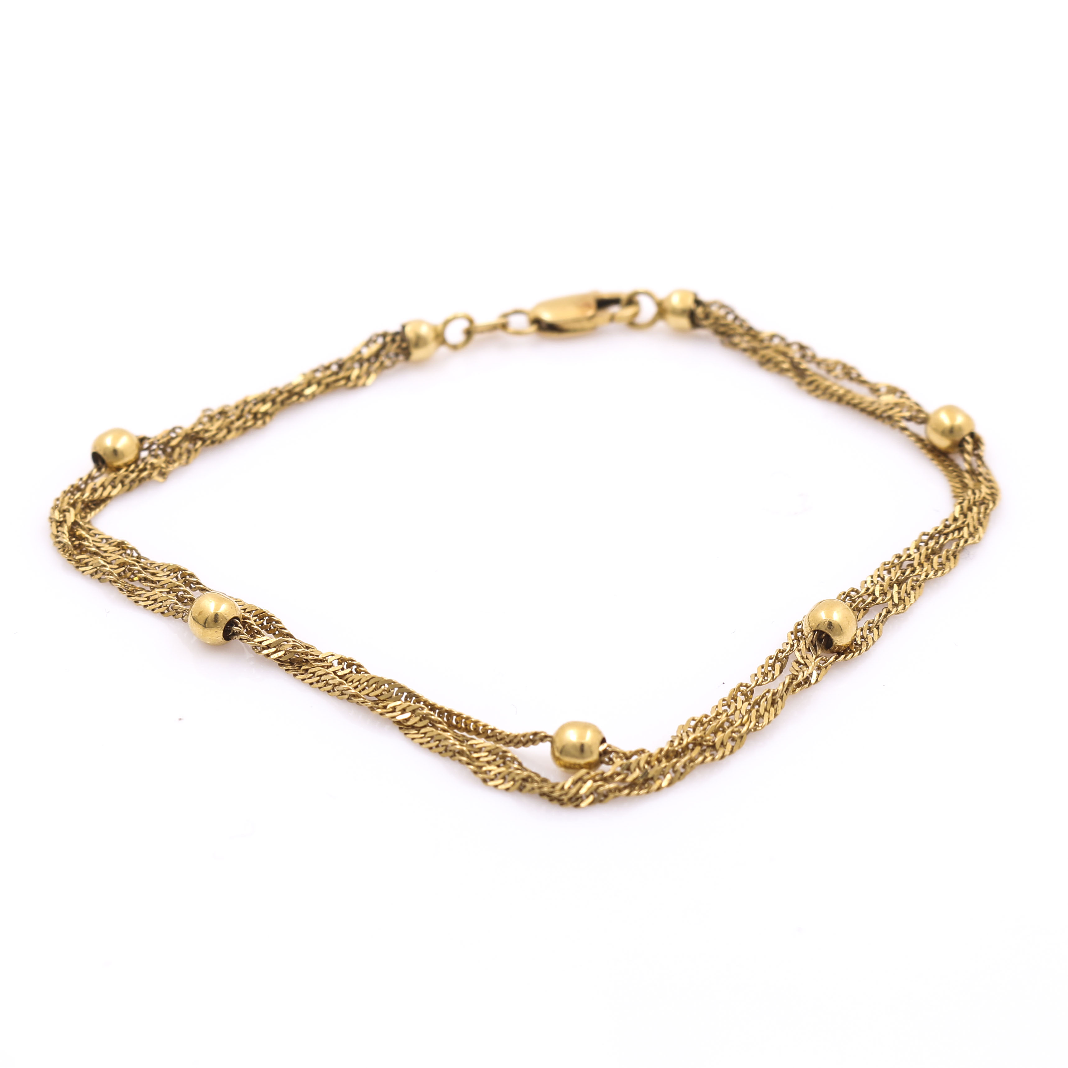 Milor 18K Yellow Gold Multi-Strand Station Bracelet