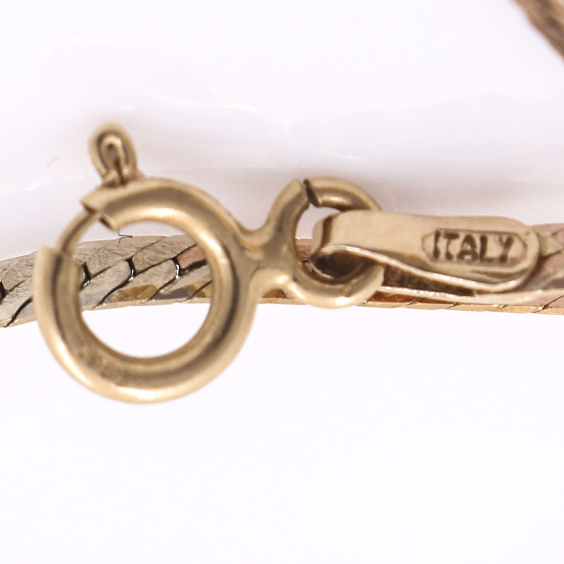 14K Tri-Gold Herringbone Chain Necklace