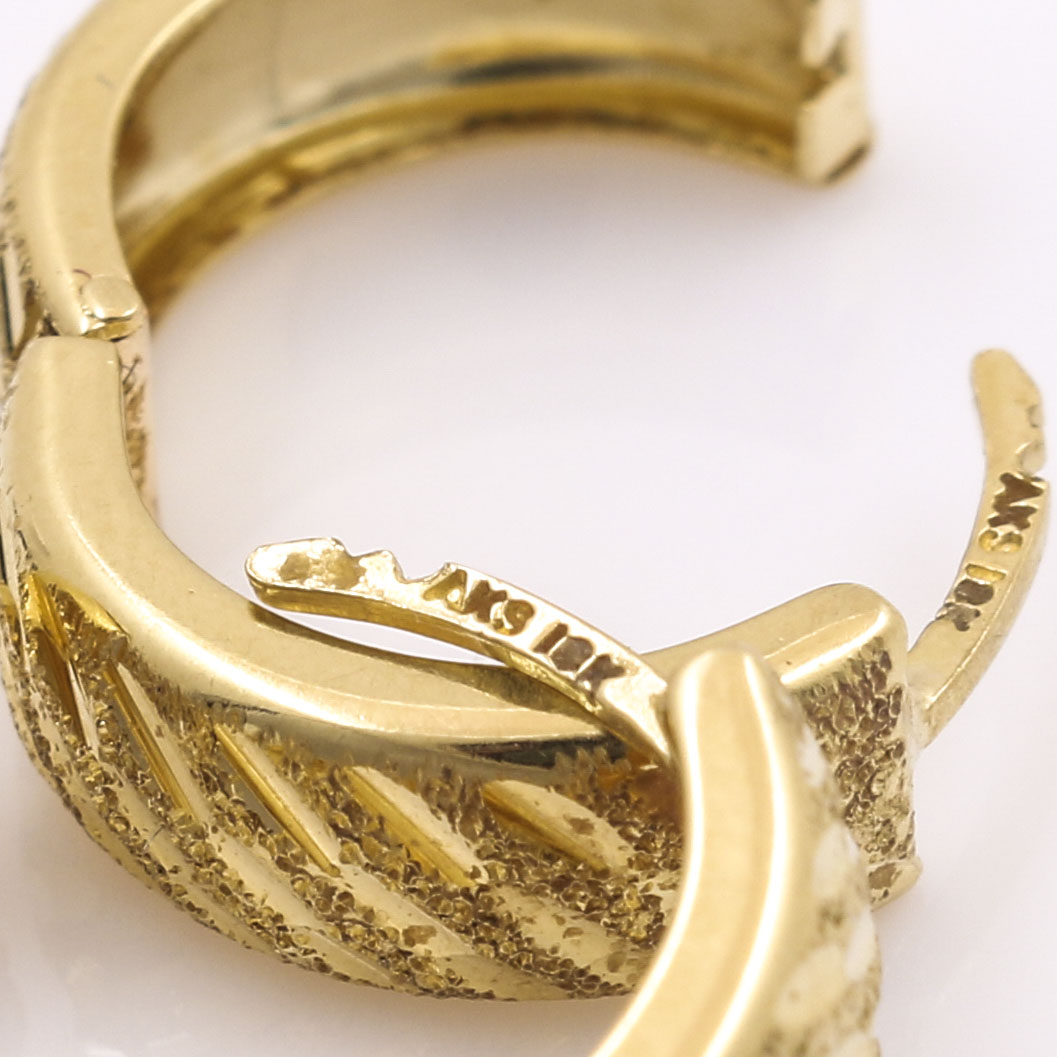 18K Yellow Gold Huggie Hoop Earrings
