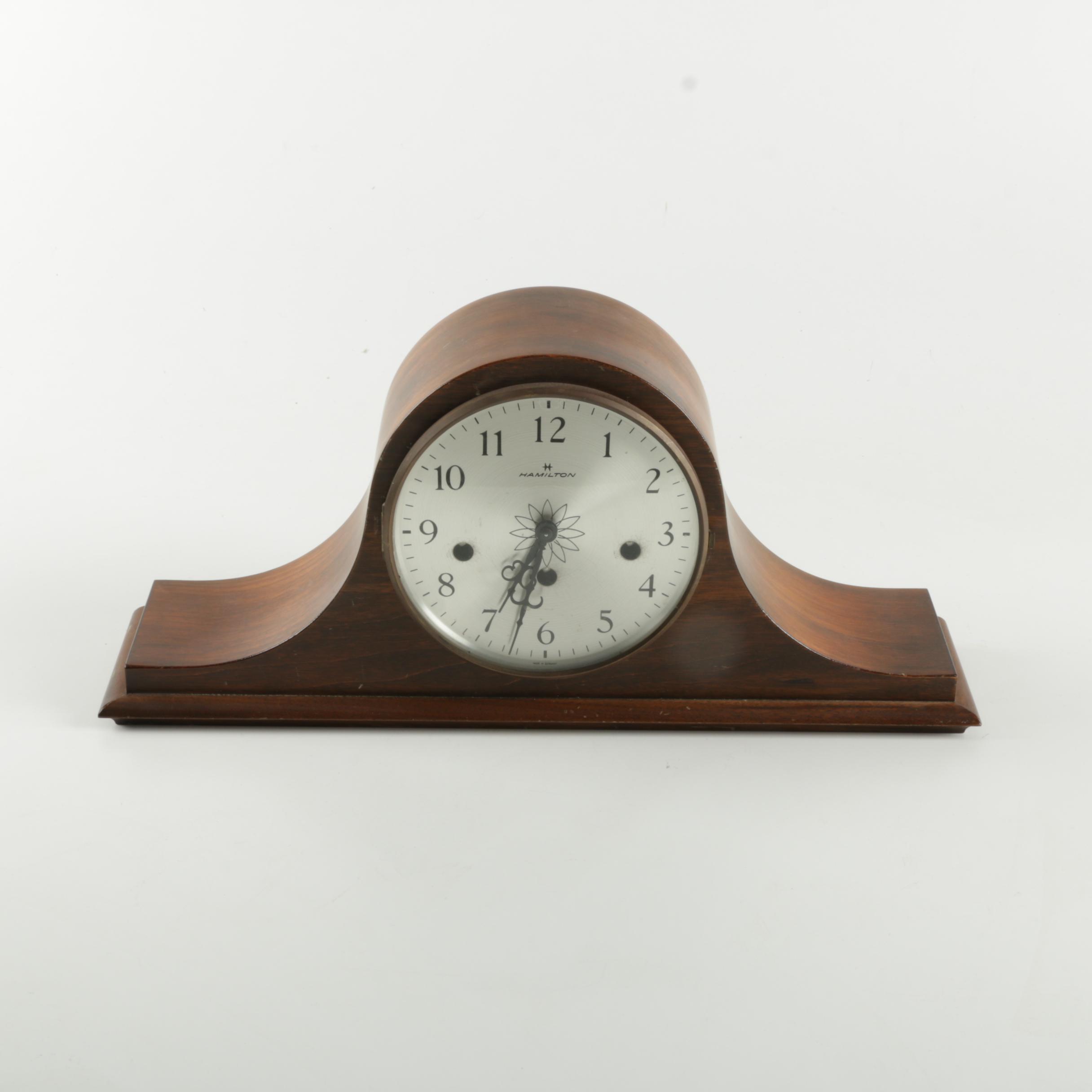 Vintage Hamilton Wood Mantel Clock