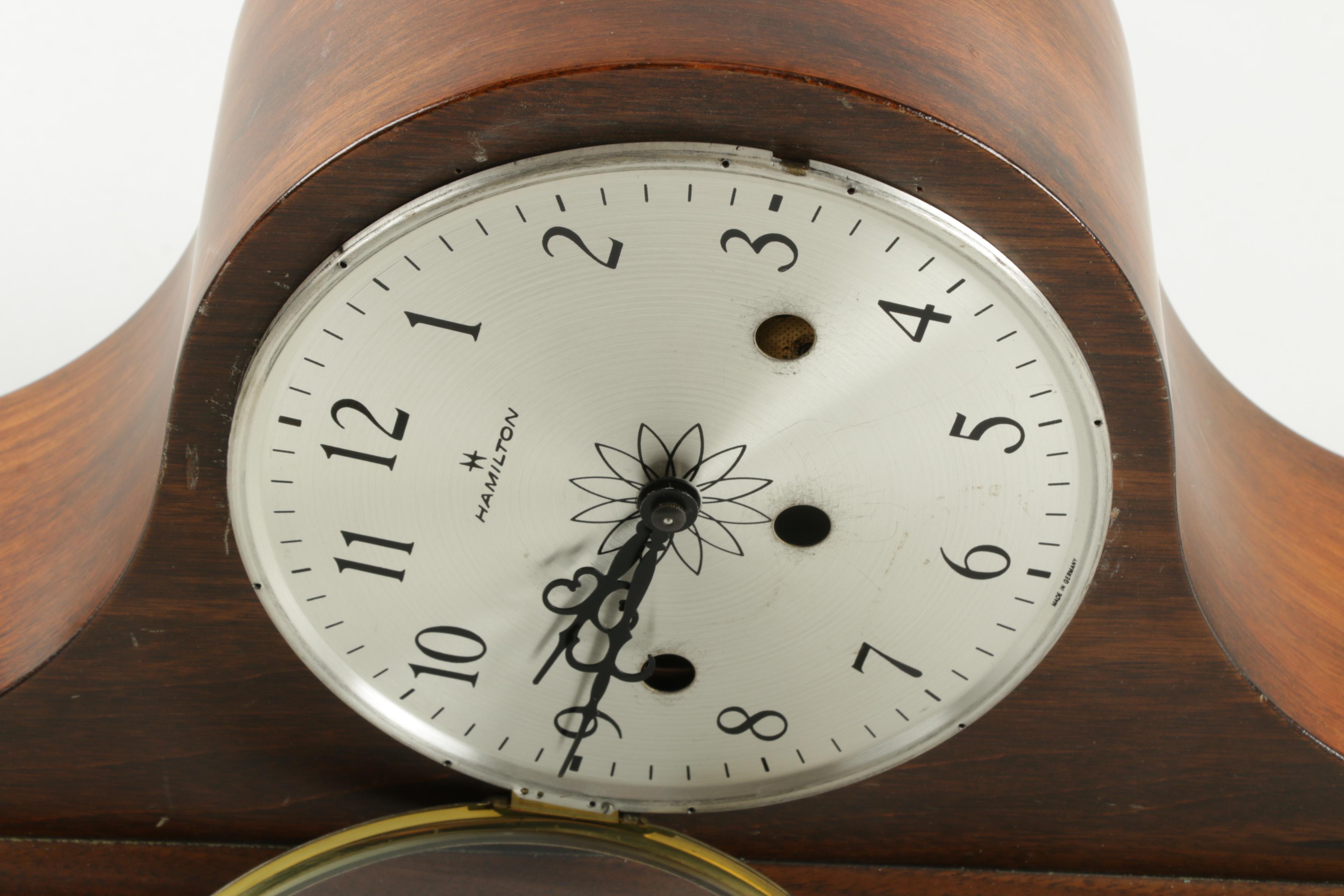 Vintage Hamilton Wood Mantel Clock