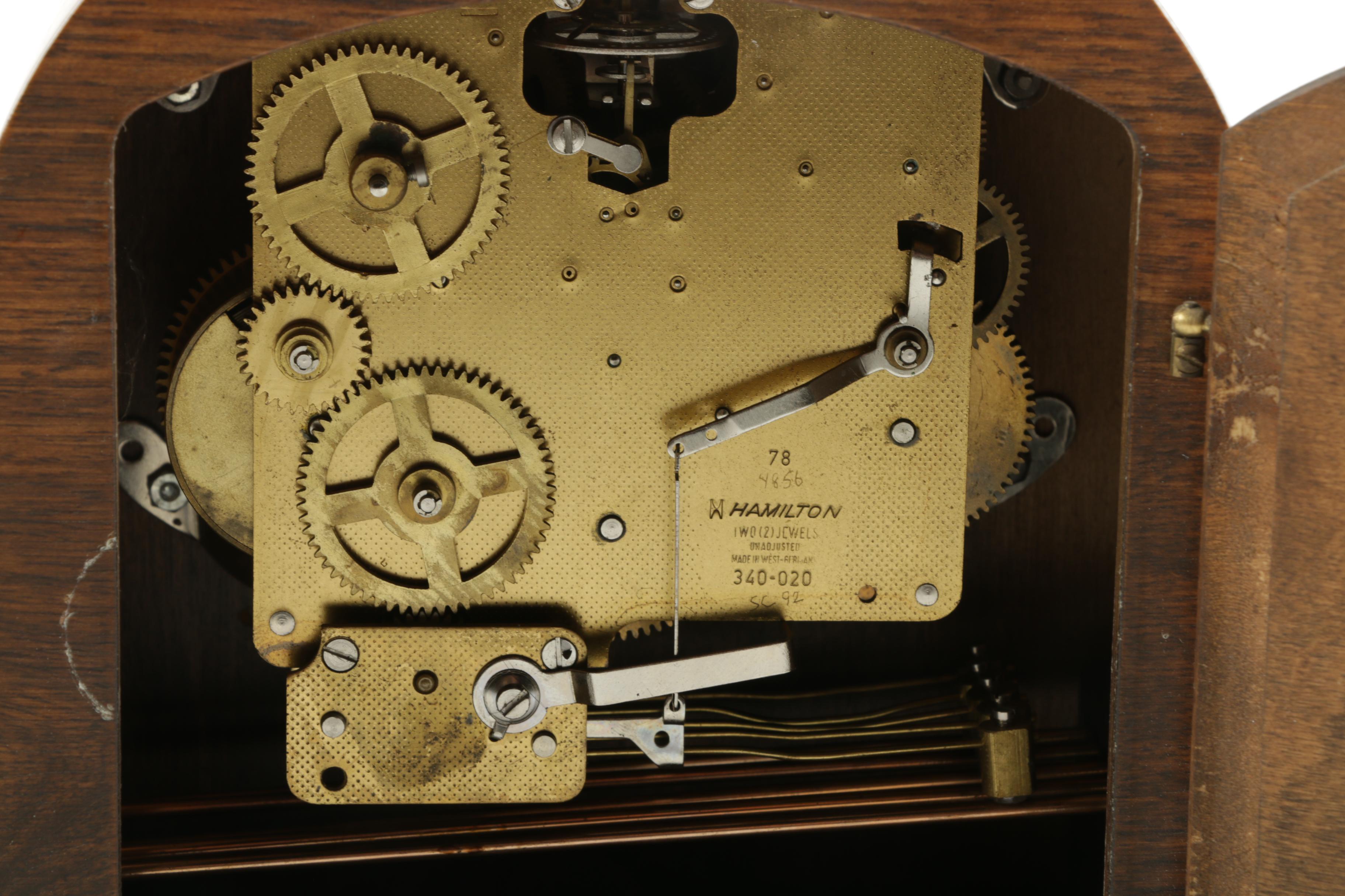 Vintage Hamilton Wood Mantel Clock