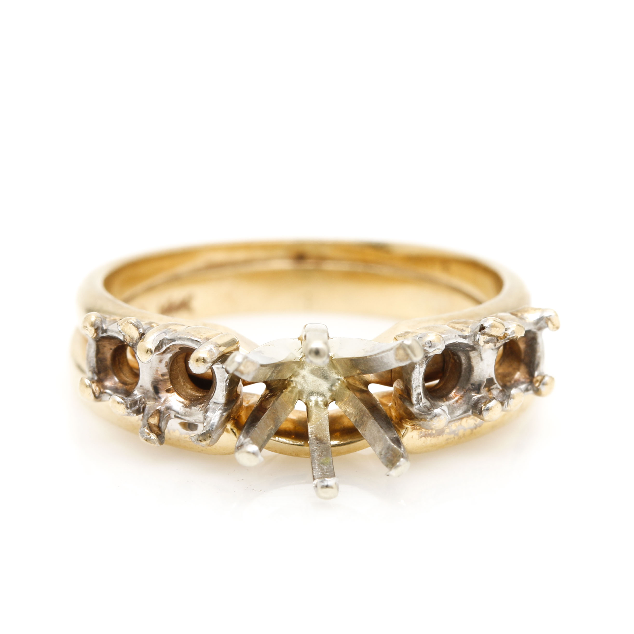 14K Two Tone Gold Engagement Ring & Jacket Mountings