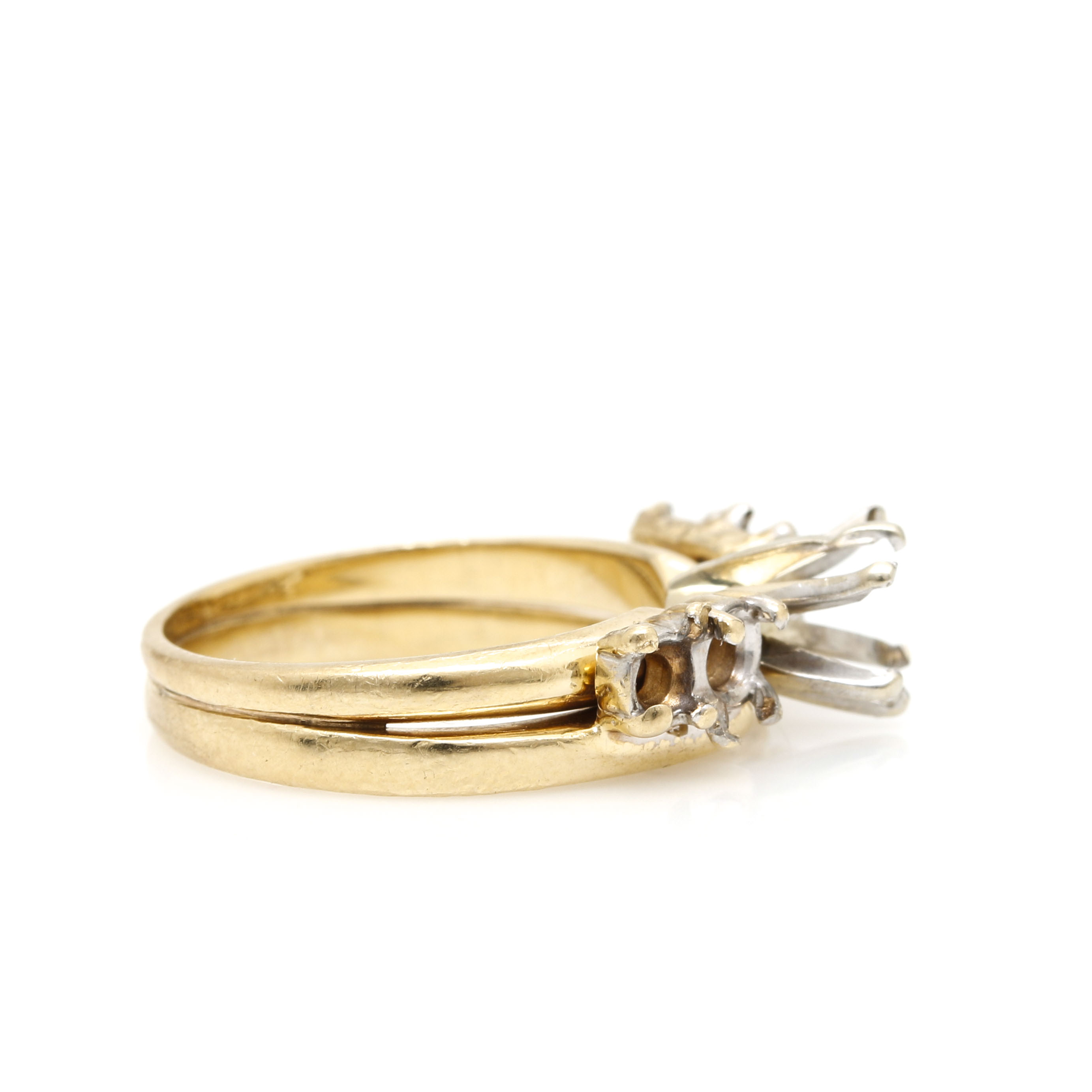 14K Two Tone Gold Engagement Ring & Jacket Mountings