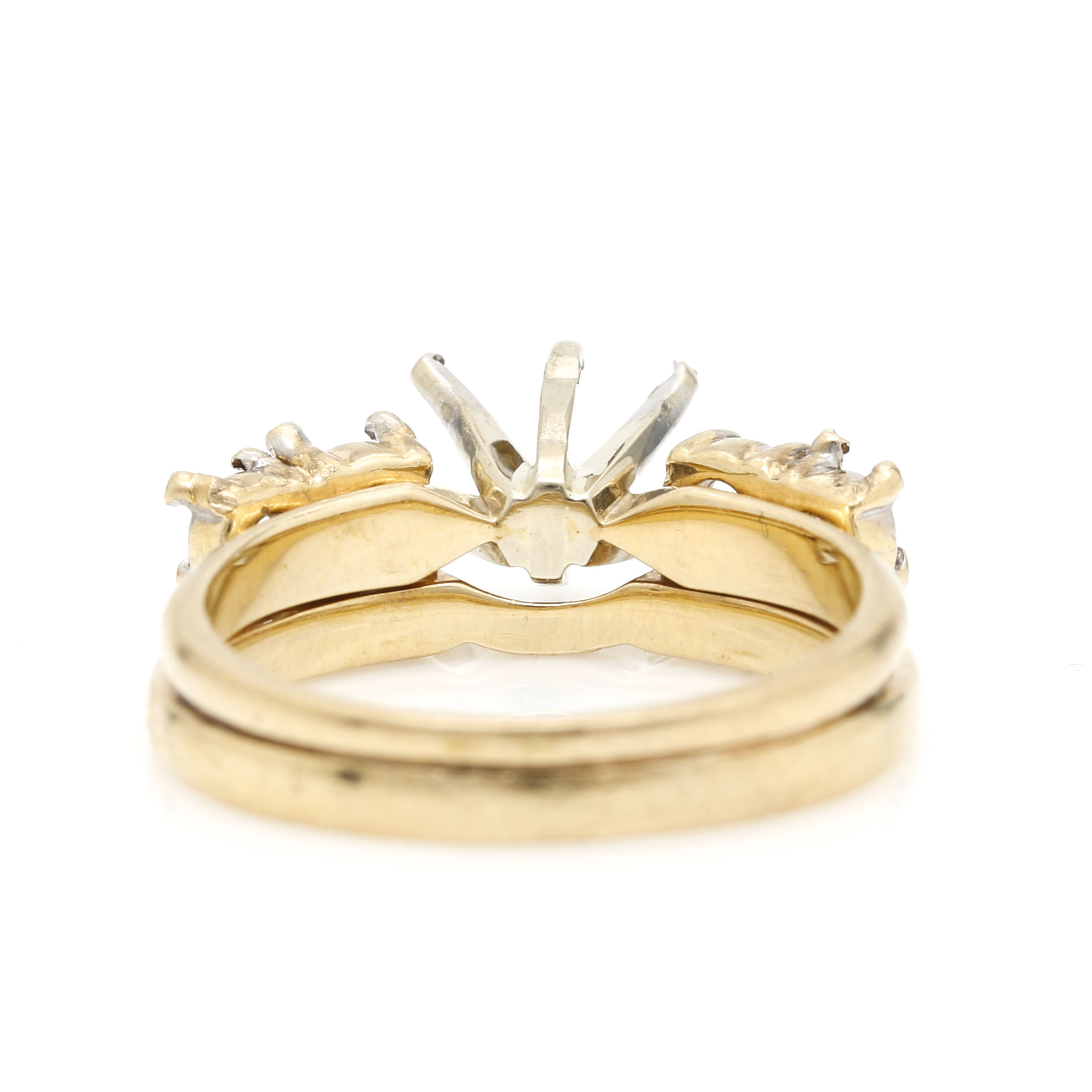 14K Two Tone Gold Engagement Ring & Jacket Mountings