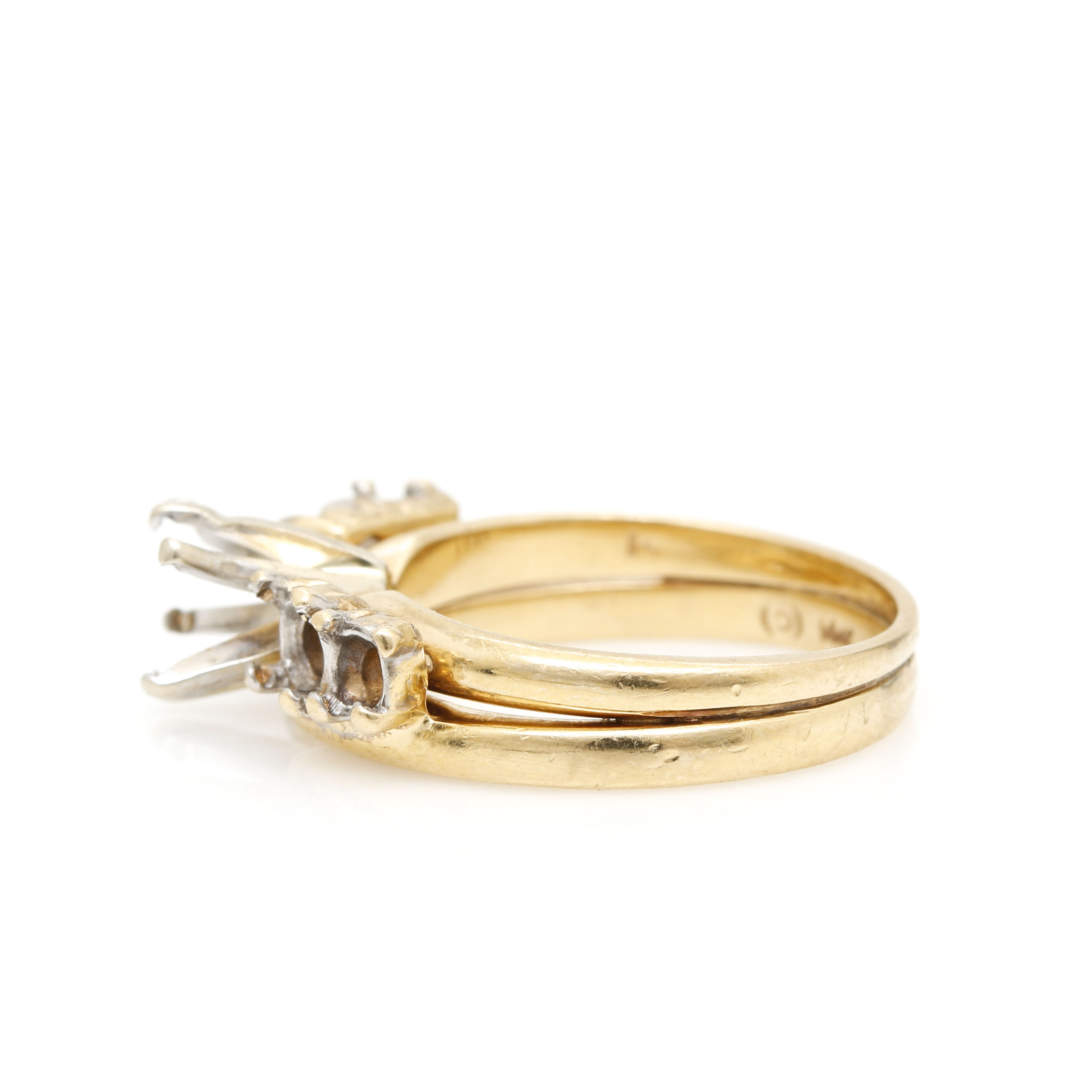14K Two Tone Gold Engagement Ring & Jacket Mountings