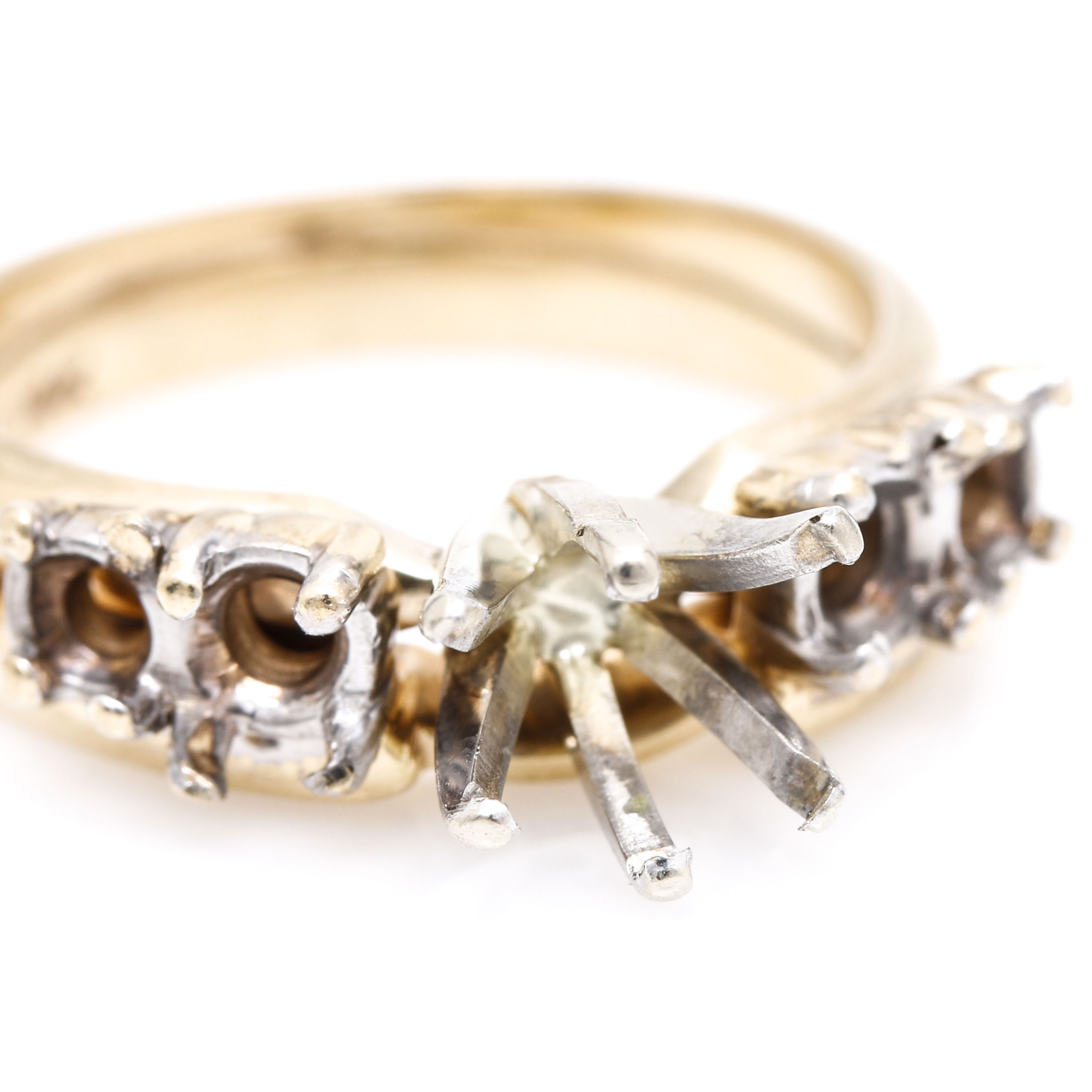 14K Two Tone Gold Engagement Ring & Jacket Mountings