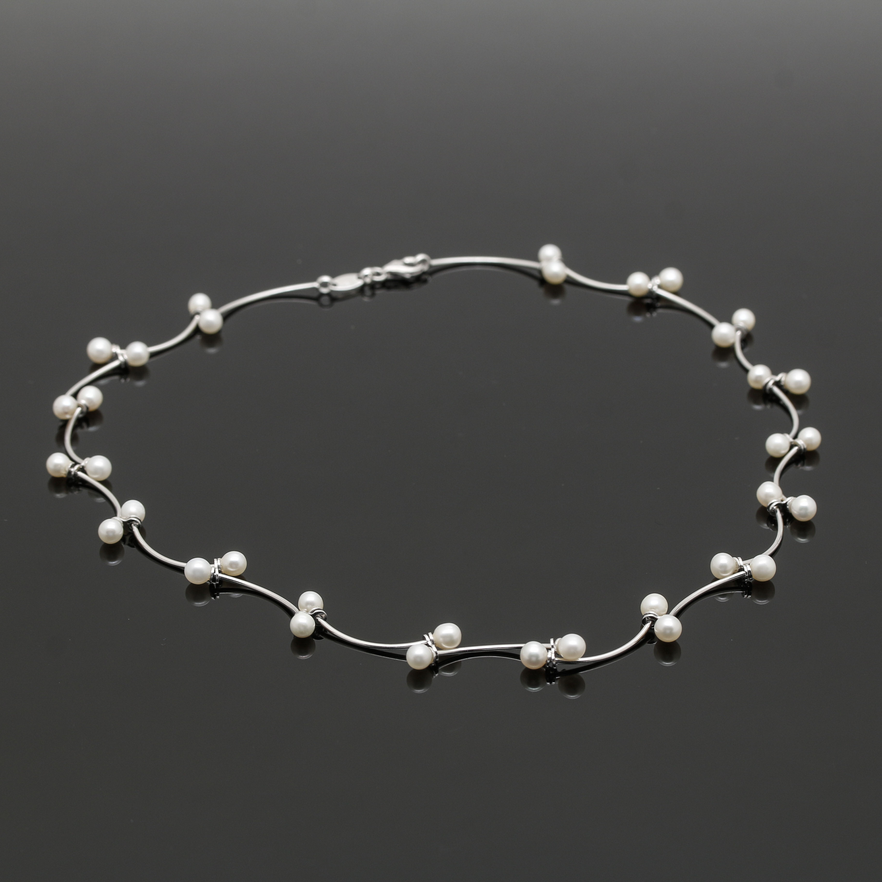 14K White Gold Cultured Pearl Necklace