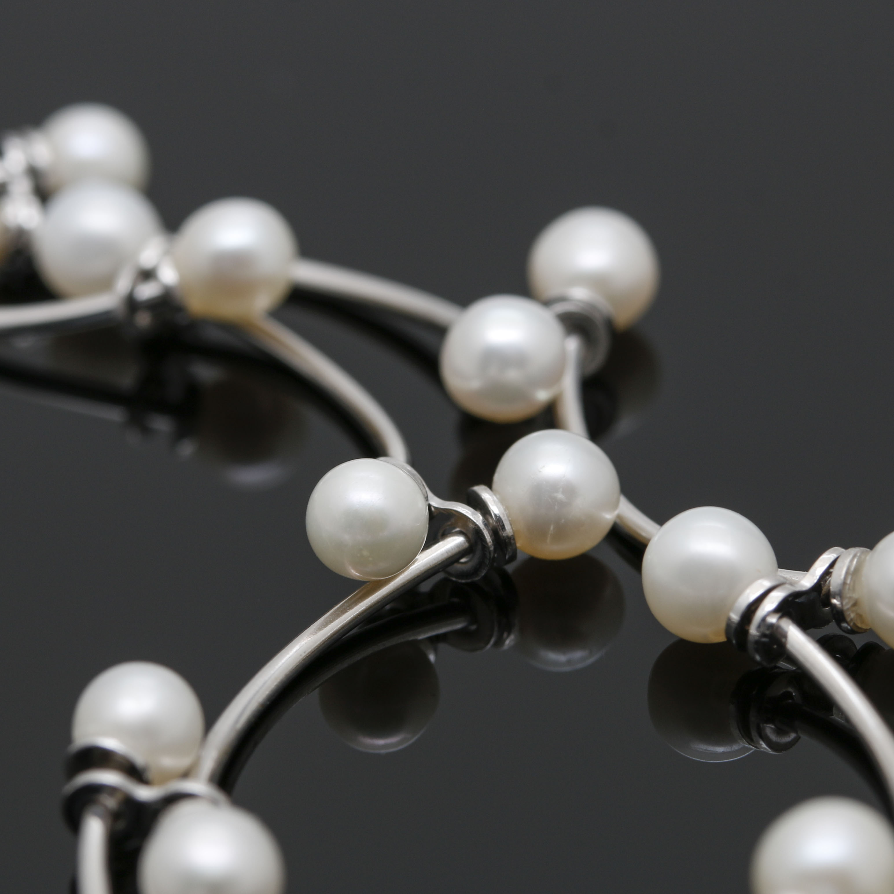 14K White Gold Cultured Pearl Necklace