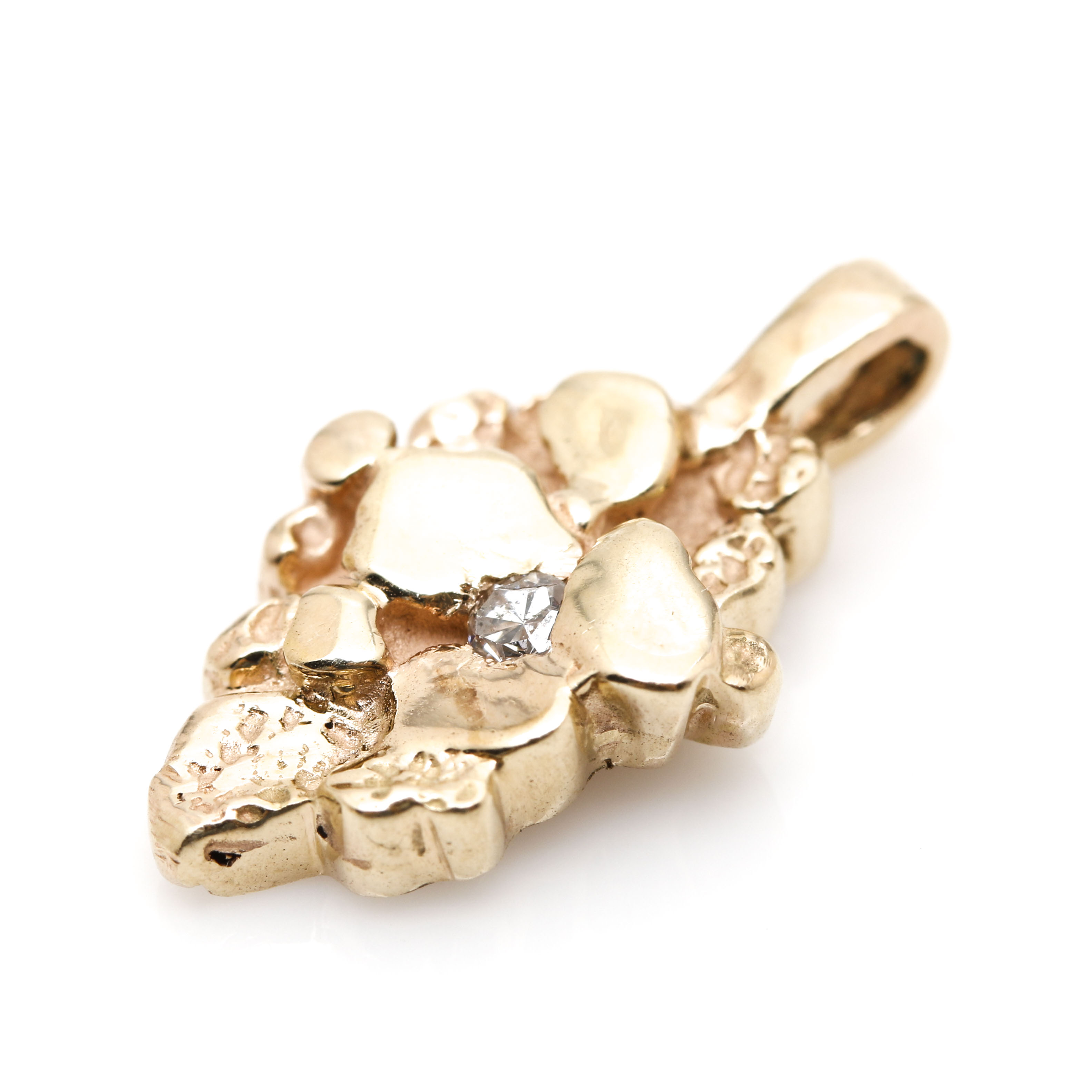 14K & 10K Yellow Gold Band & Diamond Gold Nugget Pendant Selection
