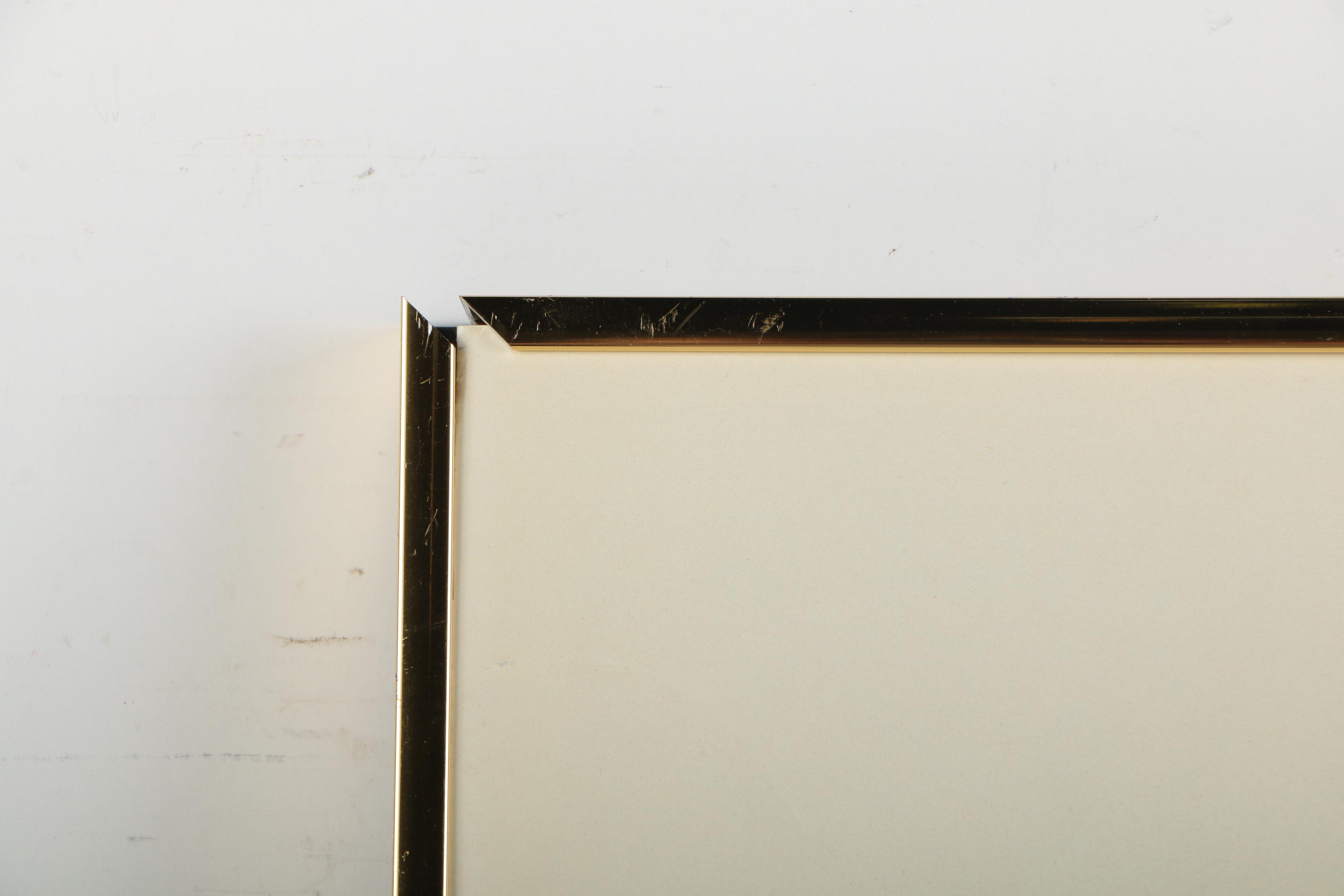 Simon Samsonian Pastel Drawing "Abstract Forms with Church"