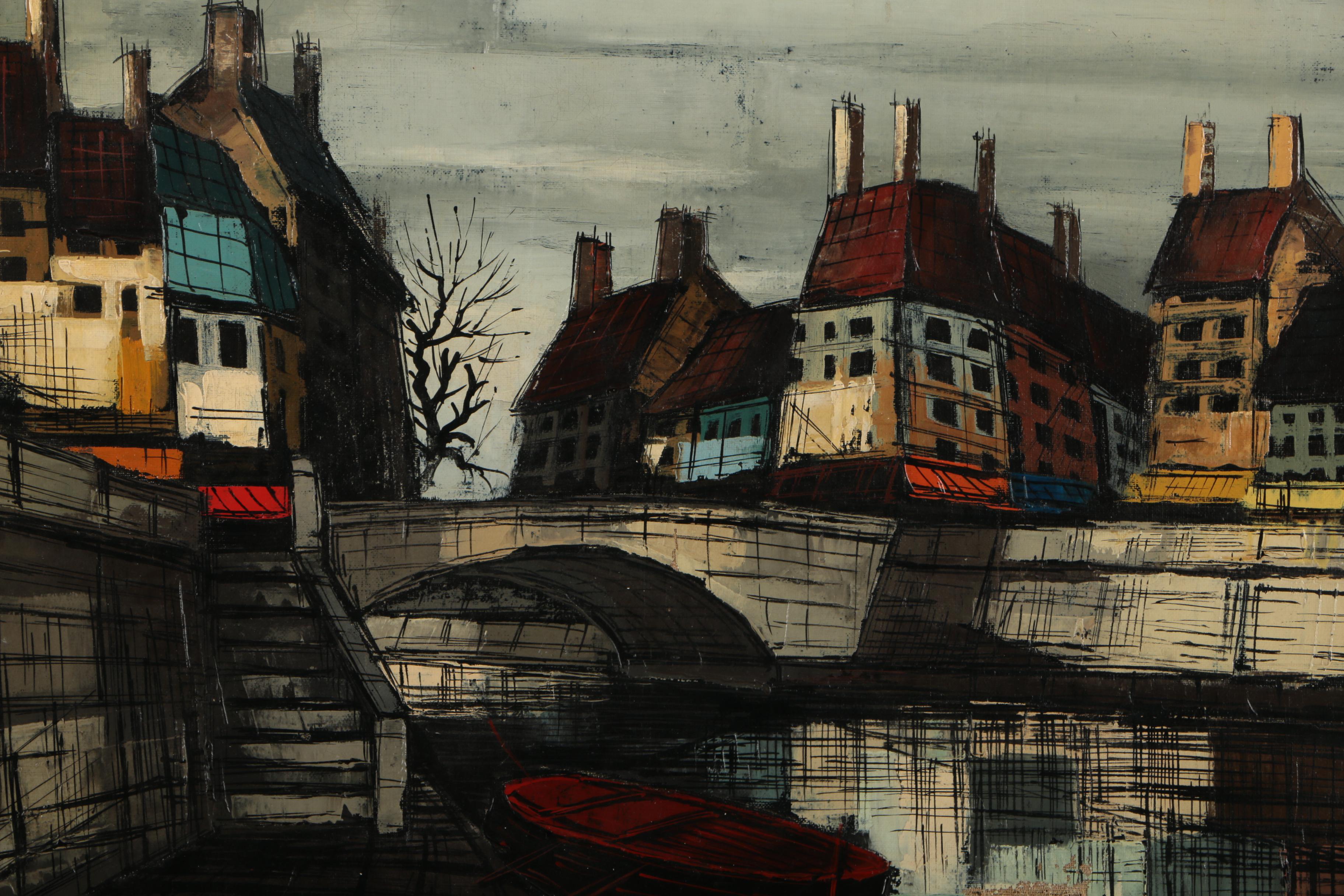 M. Edward Griff Acrylic Painting of a Canal