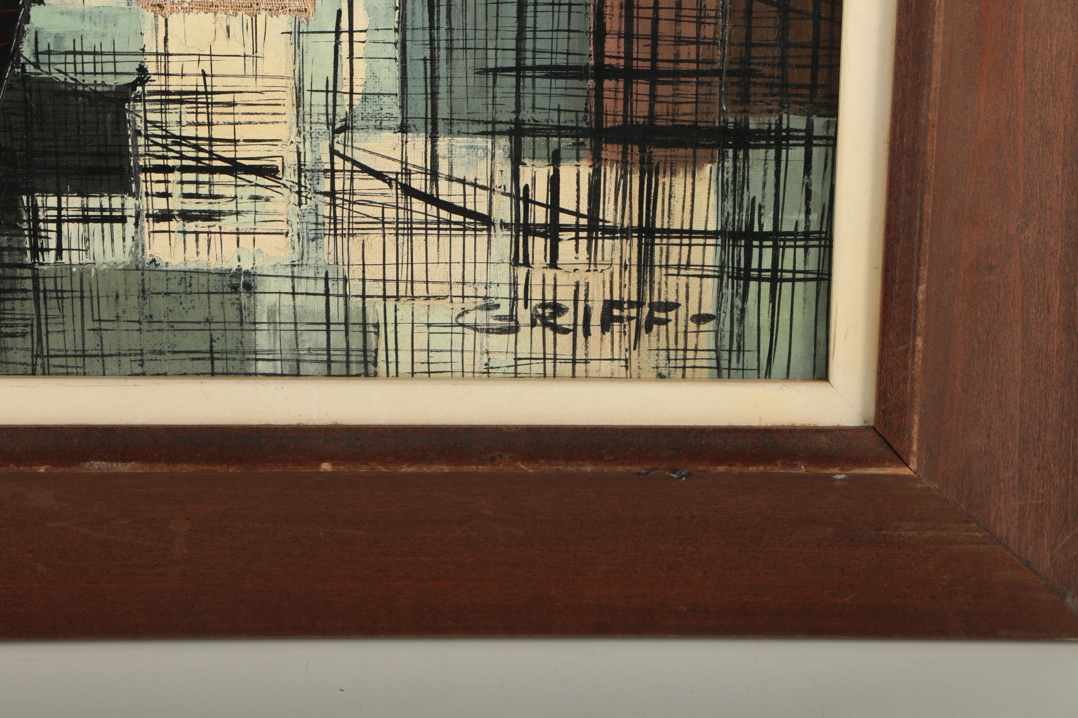 M. Edward Griff Acrylic Painting of a Canal