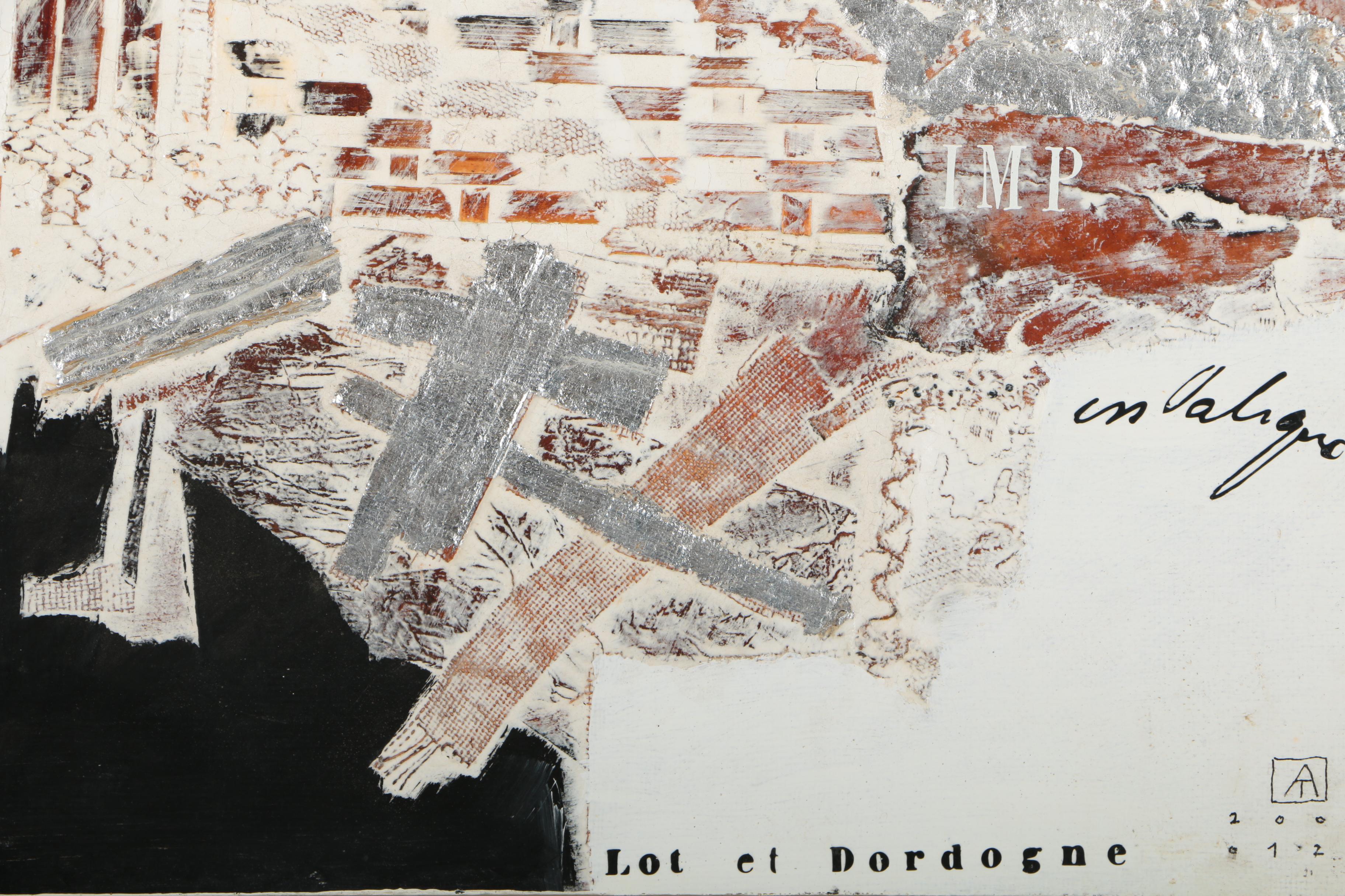 Ajtai Tamás Mixed Media Collage "Non Profit Te'zis"