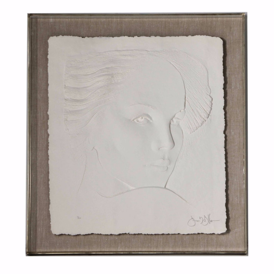 Frank Gallo Limited Edition Embossed Paper Portrait "Concetta"