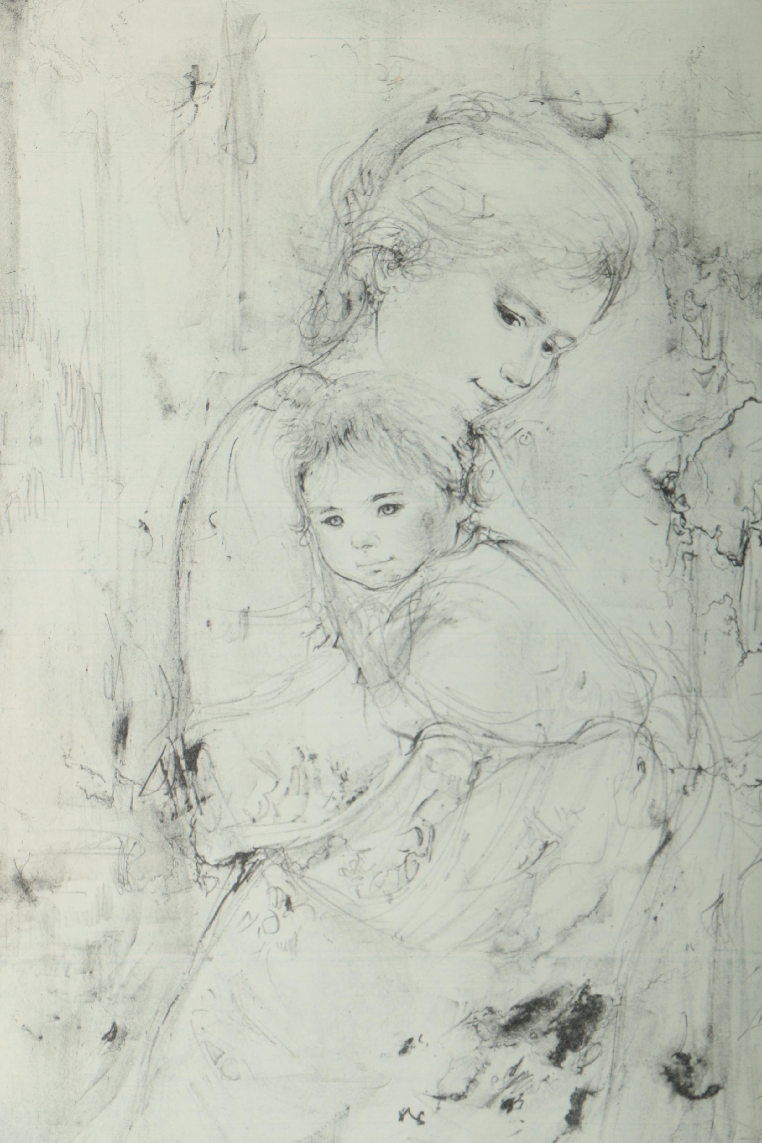 Edna Hibel Limited Edition Lithograph of a Mother and Child