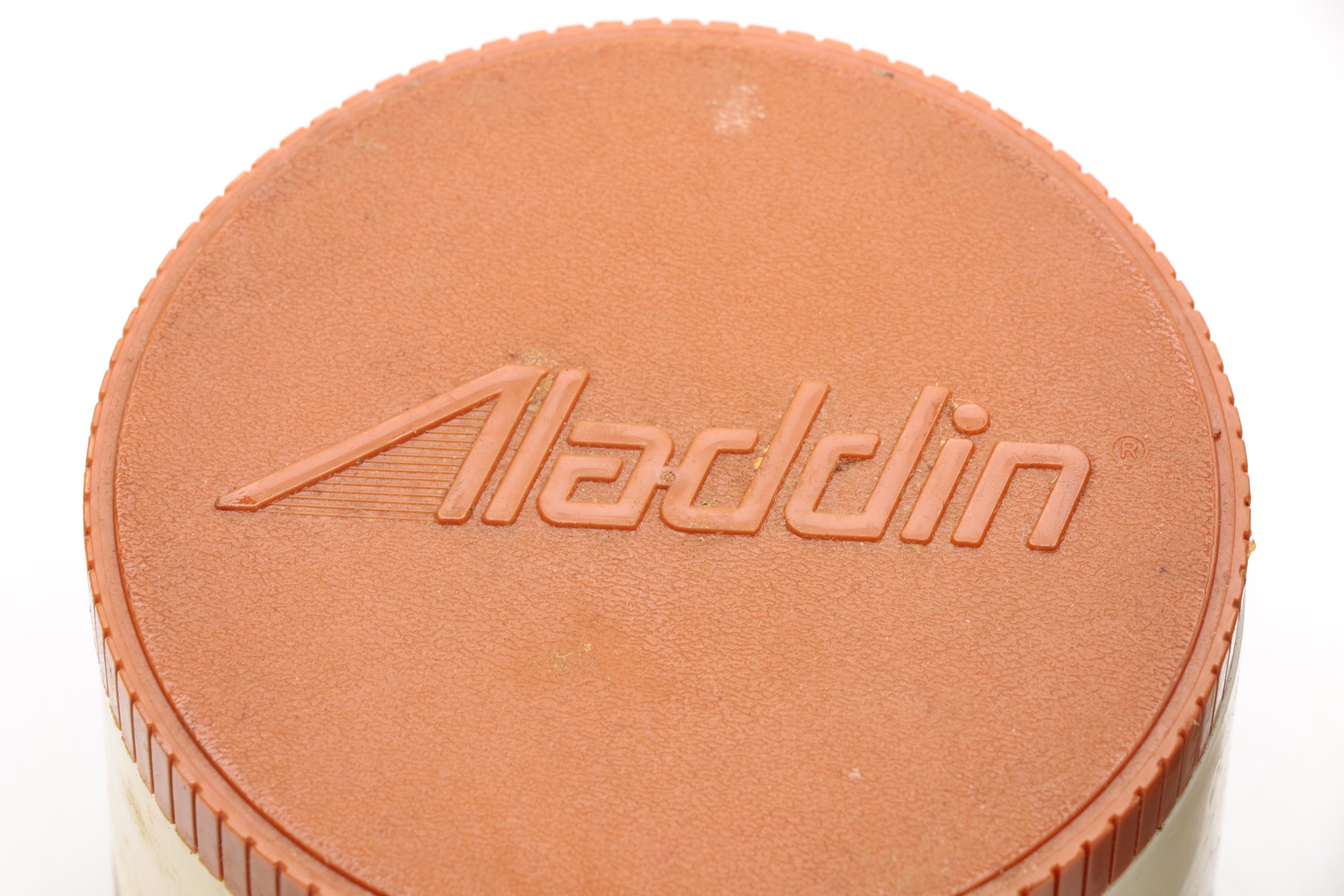 Vintage Metal Yellow Lunch Boxes and Aladdin Thermoses