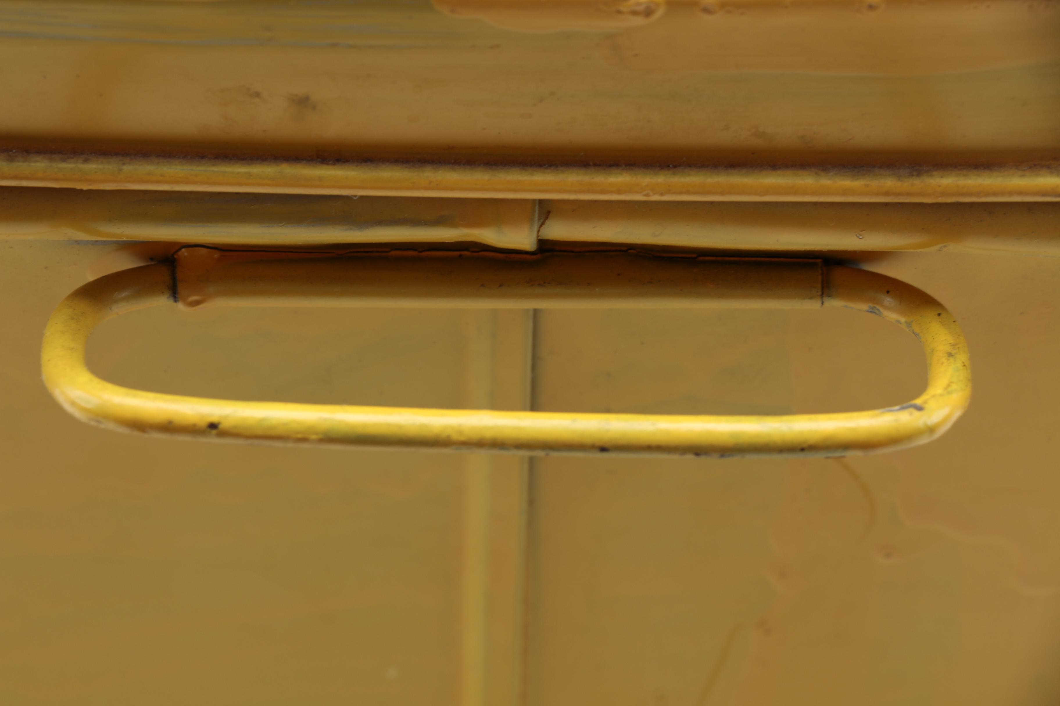 Vintage Metal Yellow Lunch Boxes and Aladdin Thermoses