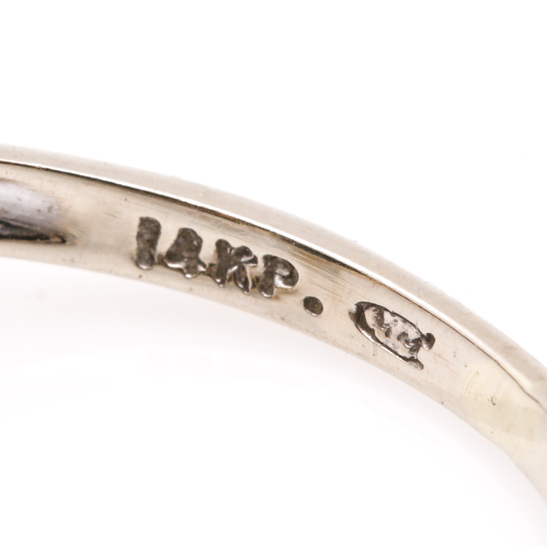 14K White Gold Black Onyx and Diamond Ring