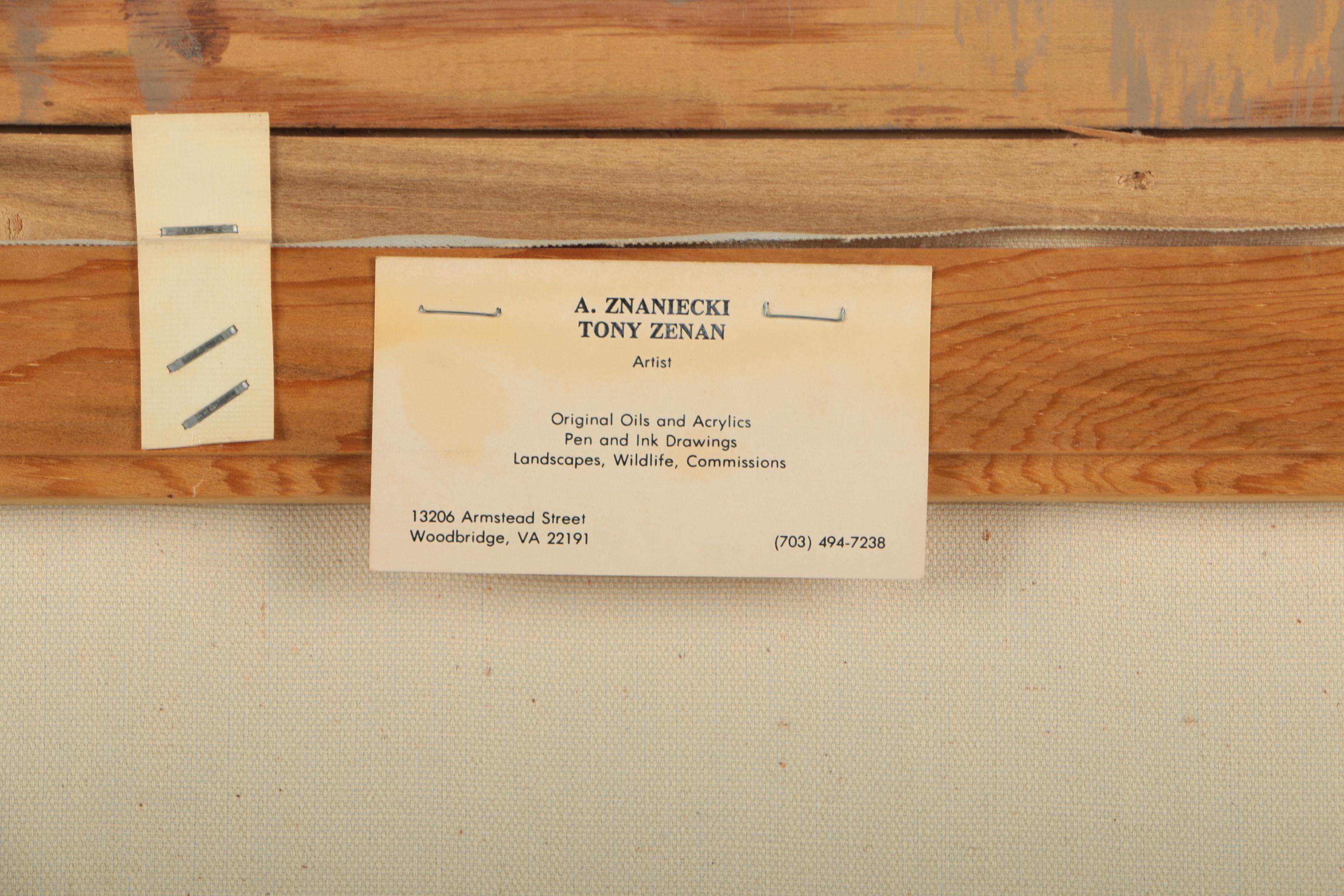 Anton Znaniecki Oil Painting of Ducks Over a Bog