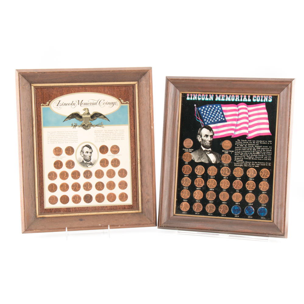 Pair of Framed Lincoln Memorial Cents