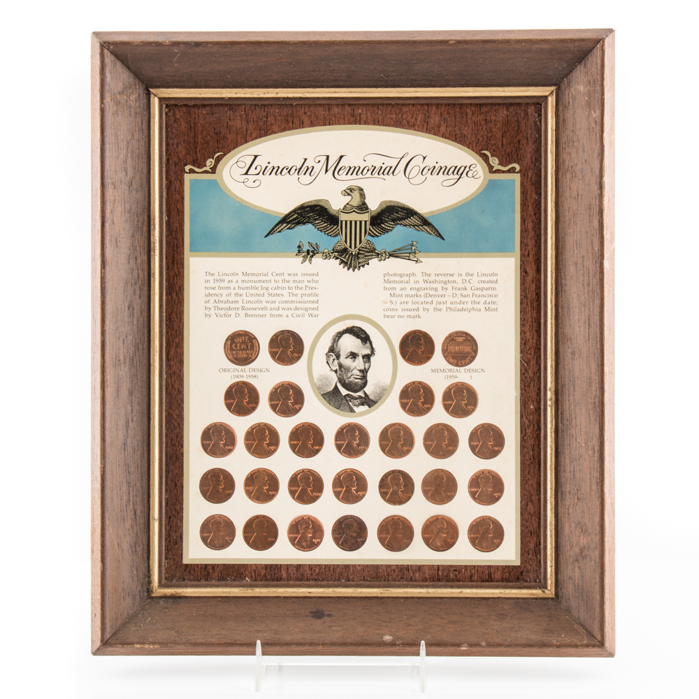 Pair of Framed Lincoln Memorial Cents