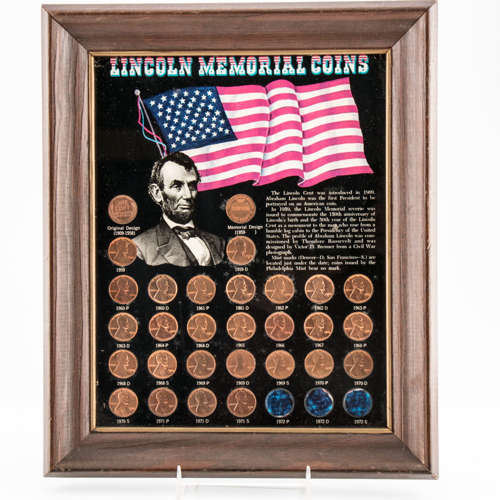 Pair of Framed Lincoln Memorial Cents