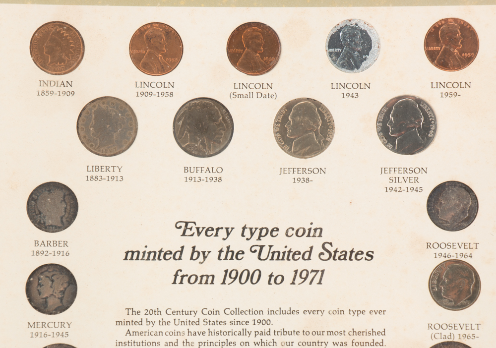 Framed United States Coins of the 20th Century