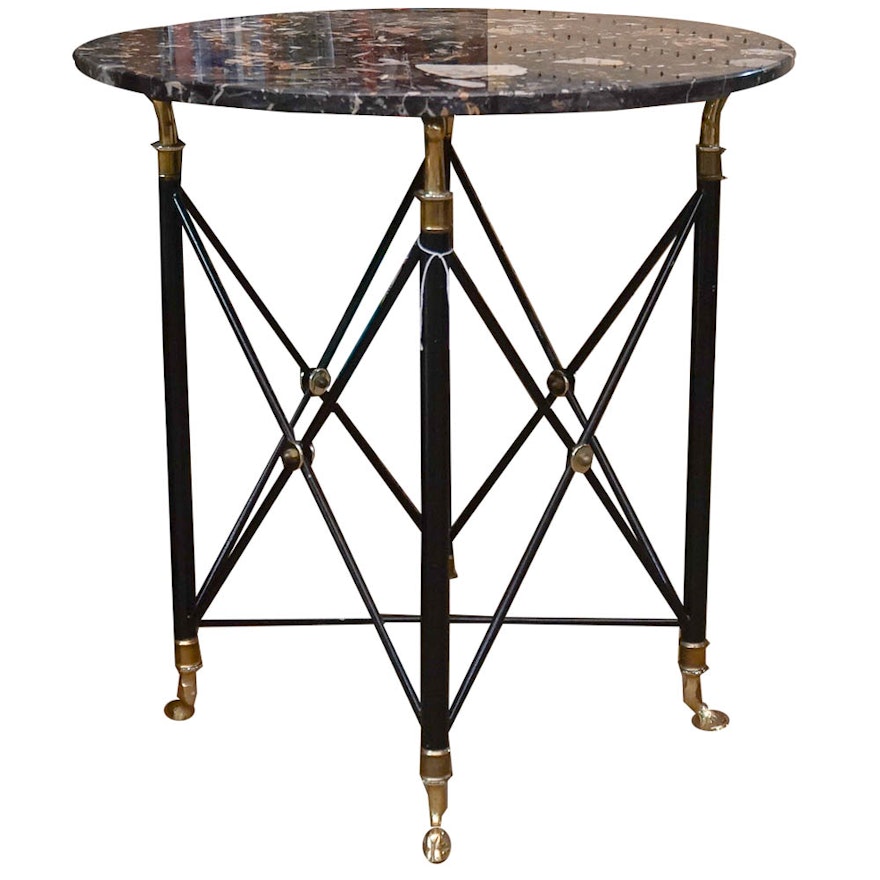 Regency Style Marble Top Occasional Table