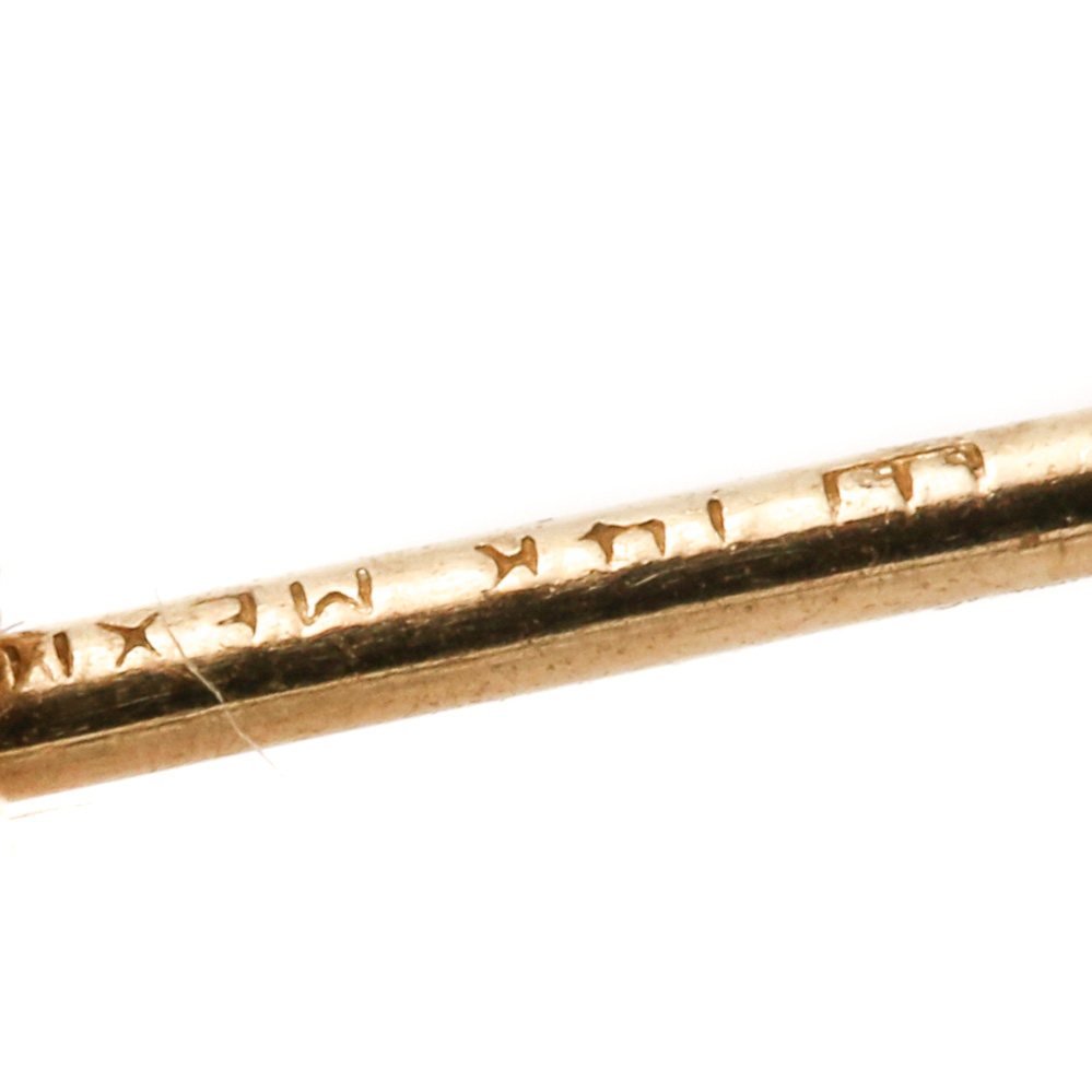 14K Yellow Gold Topaz and Cubic Zirconia Earrings