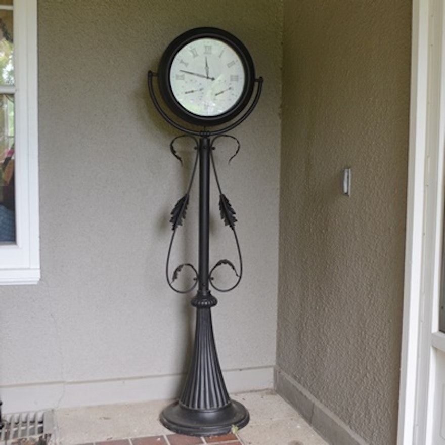 Metal Patio Clock/Thermometer