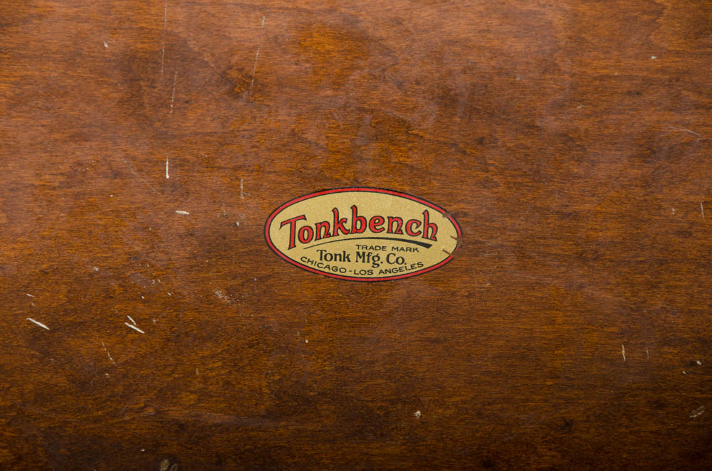 Vintage Piano Bench with Under-Seat Storage by Tonkbench