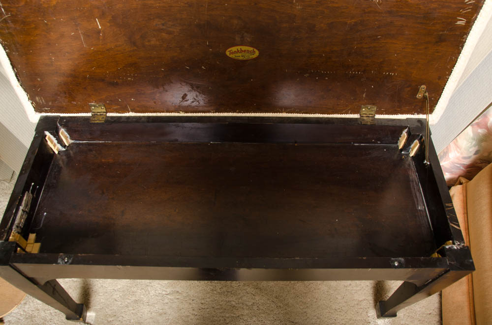 Vintage Piano Bench with Under-Seat Storage by Tonkbench