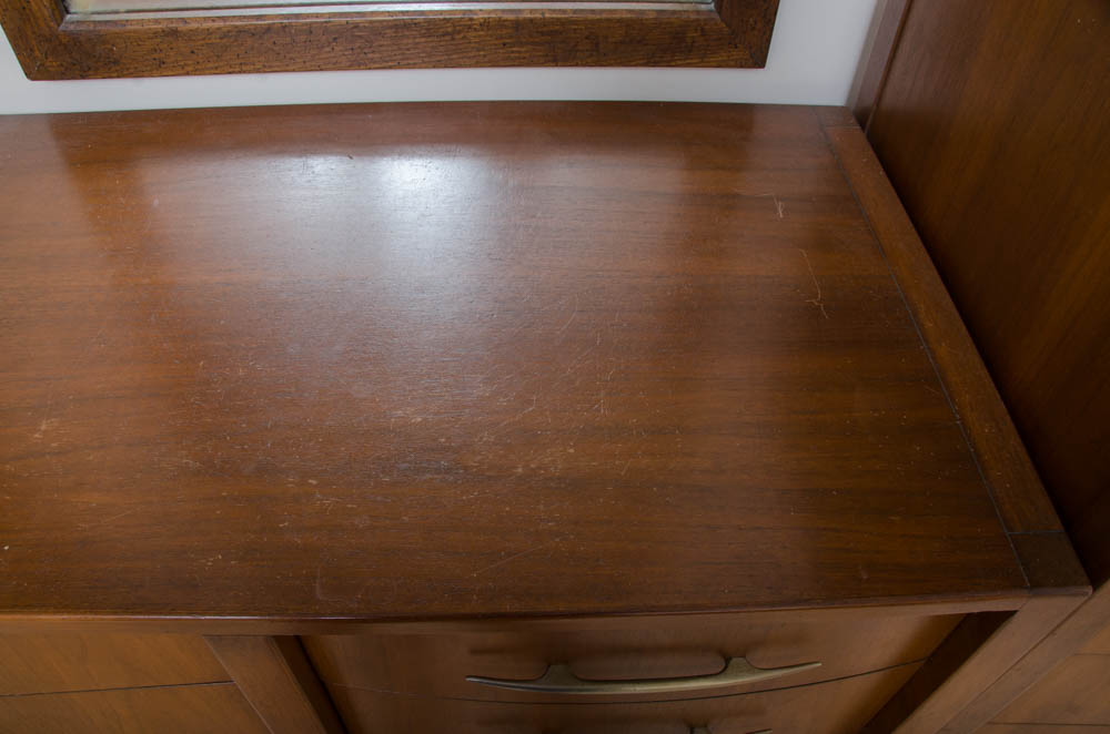 Mid Century Modern Dresser and Two Mirrors by Sligh Furniture