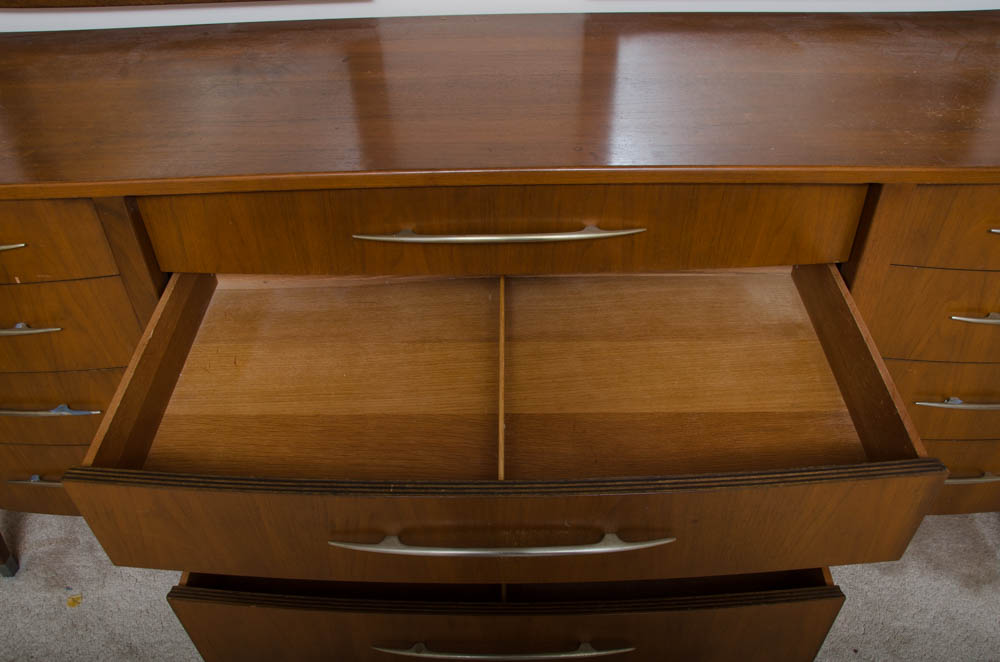 Mid Century Modern Dresser and Two Mirrors by Sligh Furniture