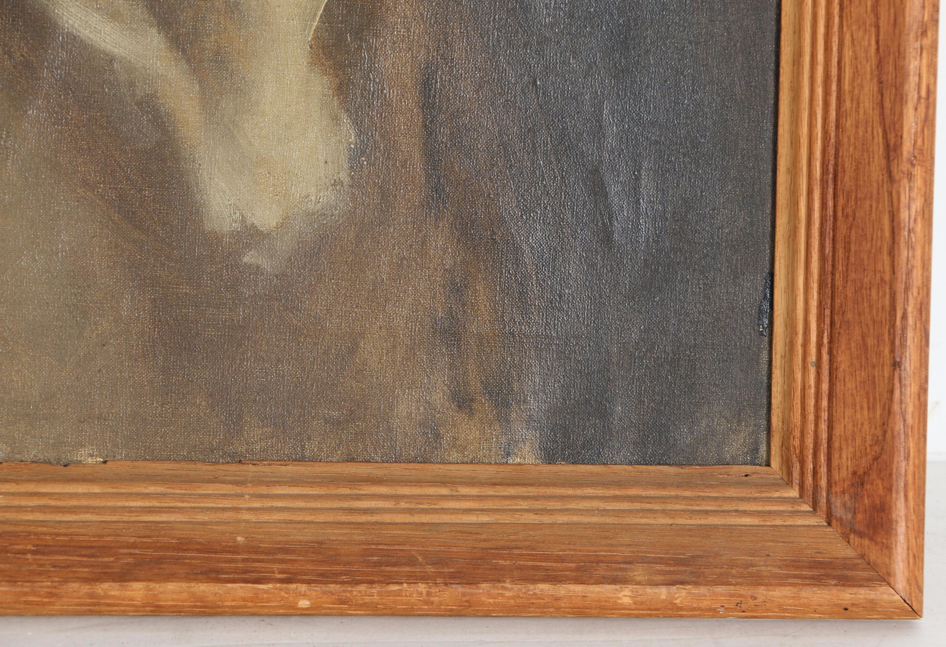 Oil on Canvas Portrait Painting of Young Woman