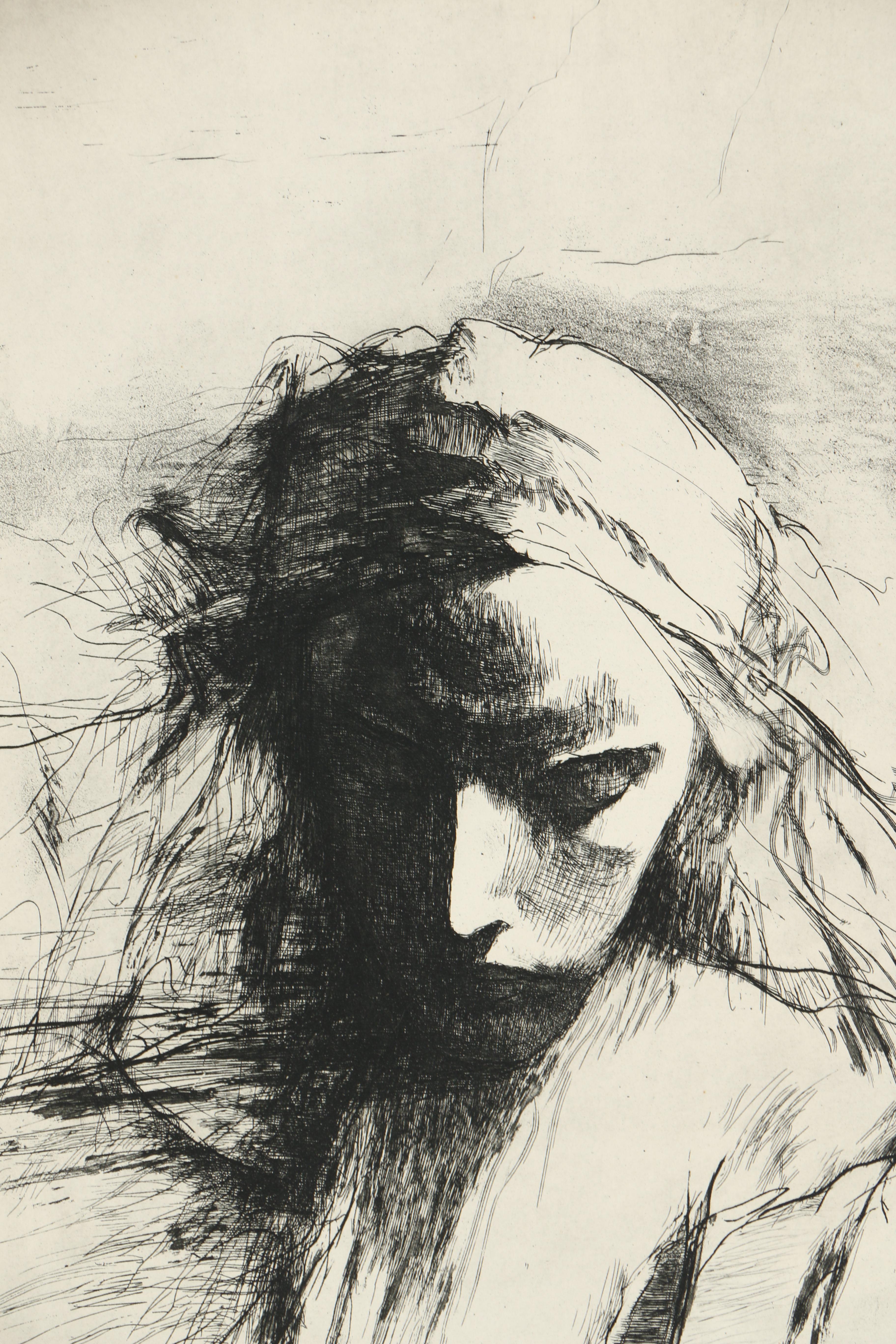 Arthur Polonsky Limited Edition Etching of Man