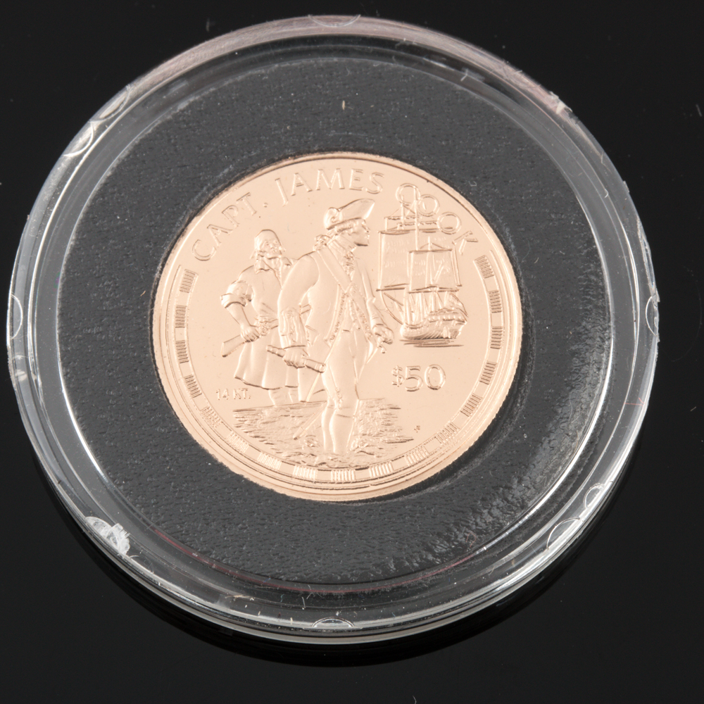 1997 Cook Islands $50 14K Gold Coin