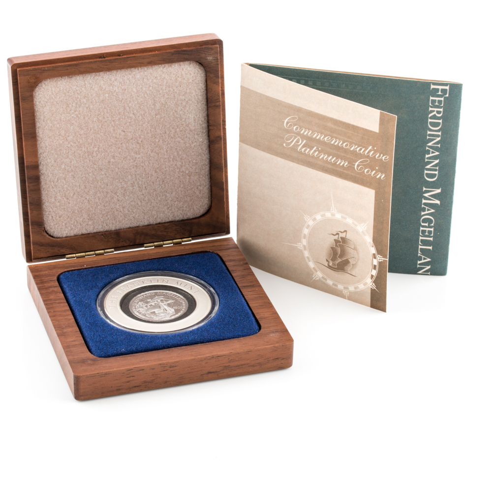 Franklin Mint Ferdinand Magellan Cook Islands $500 Platinum Coin