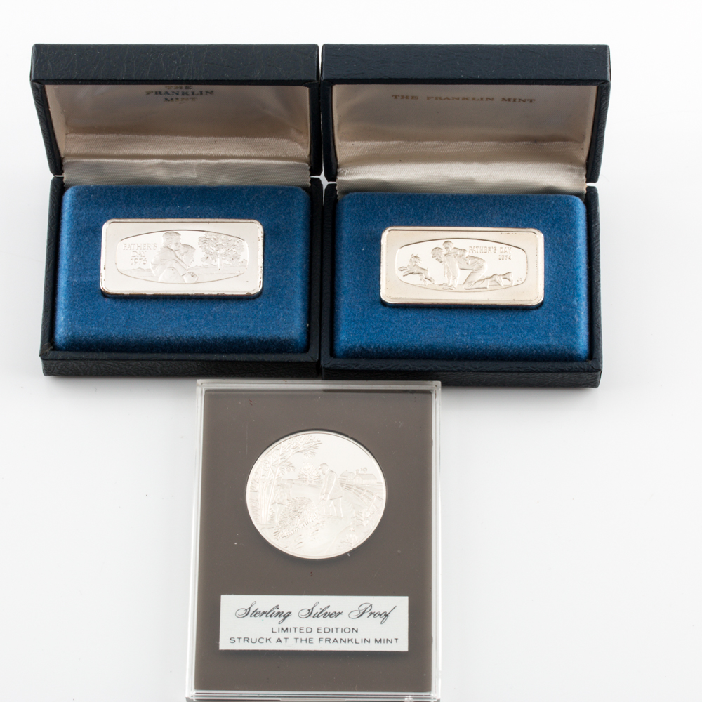 Franklin Mint .999 Silver Commemorative Ingots